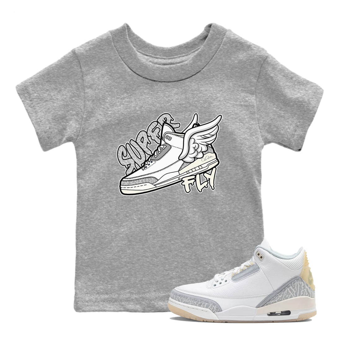 Super Fly snkmatch Tees Kids - Air Jordan 3 Ivory