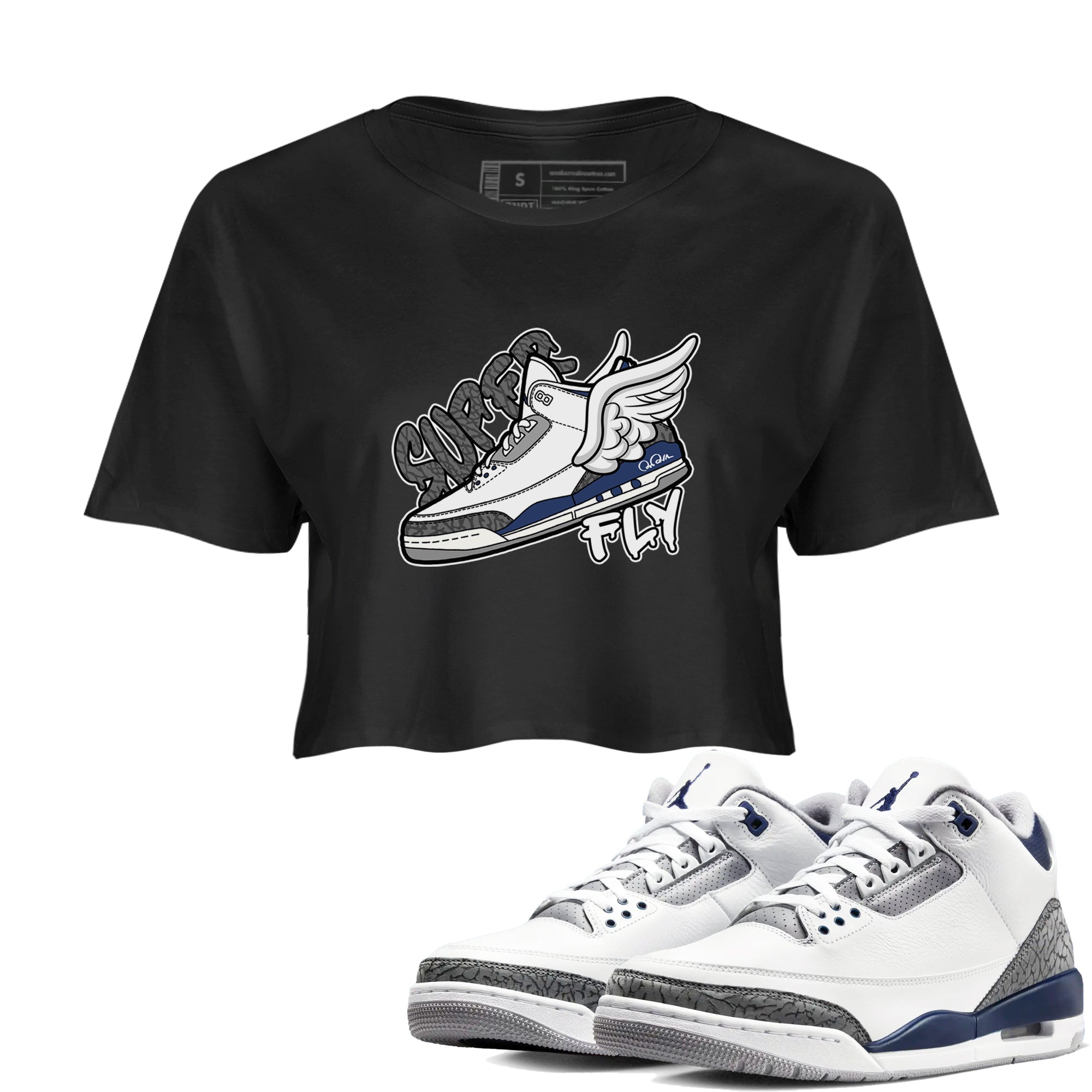 Super Fly snkmatch Women's Top - Air Jordan 3 Midnight Navy 2023