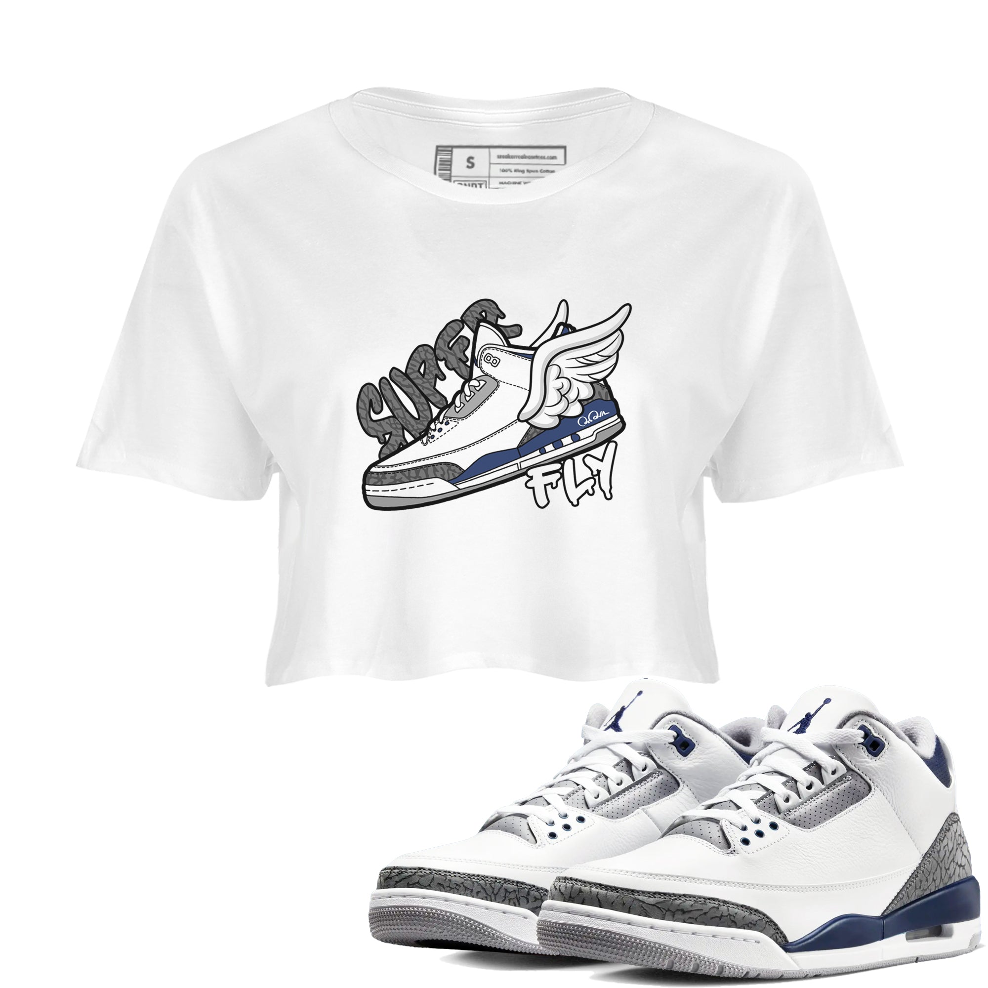 Super Fly snkmatch Women's Top - Air Jordan 3 Midnight Navy 2023