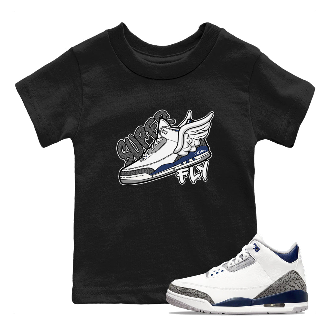 Super Fly snkmatch Tees Kids - Air Jordan 3 Midnight Navy 2023