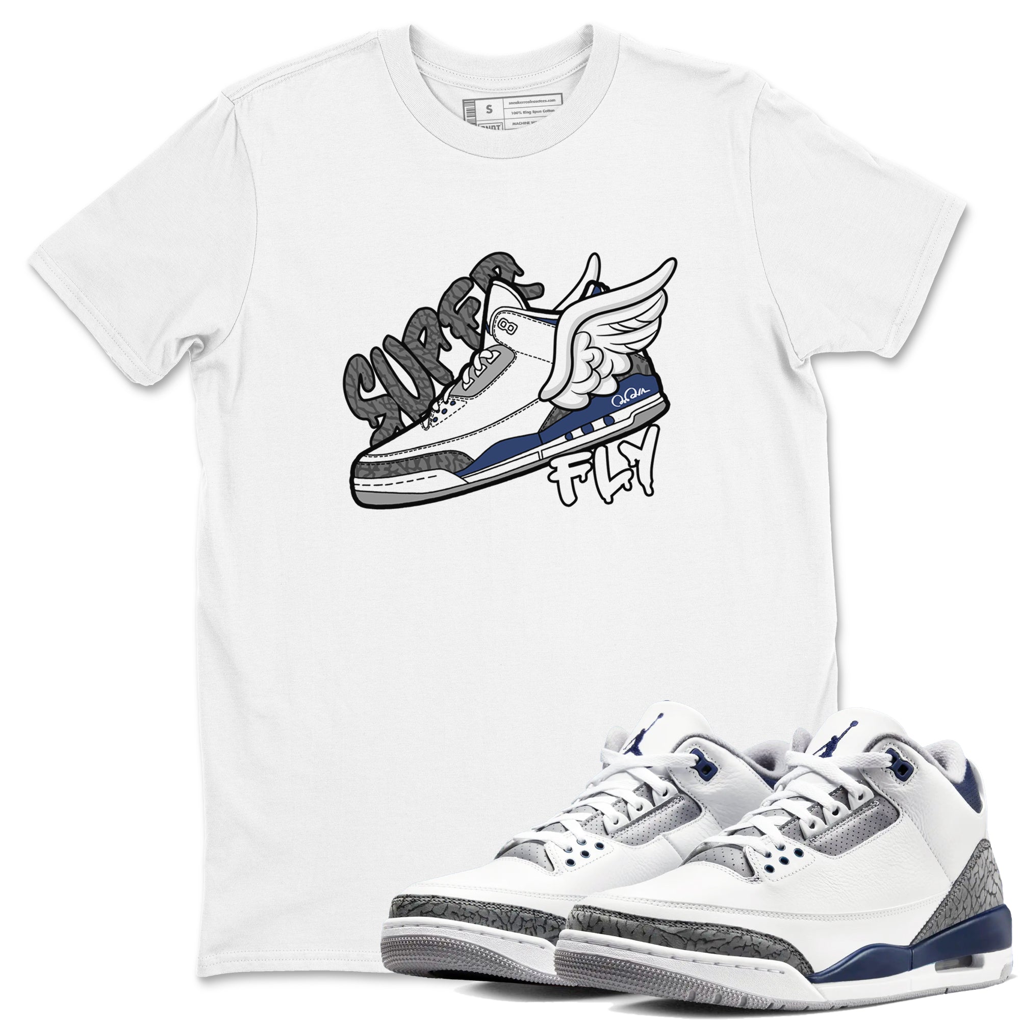 Super Fly snkmatch Tees - Air Jordan 3 Midnight Navy 2023