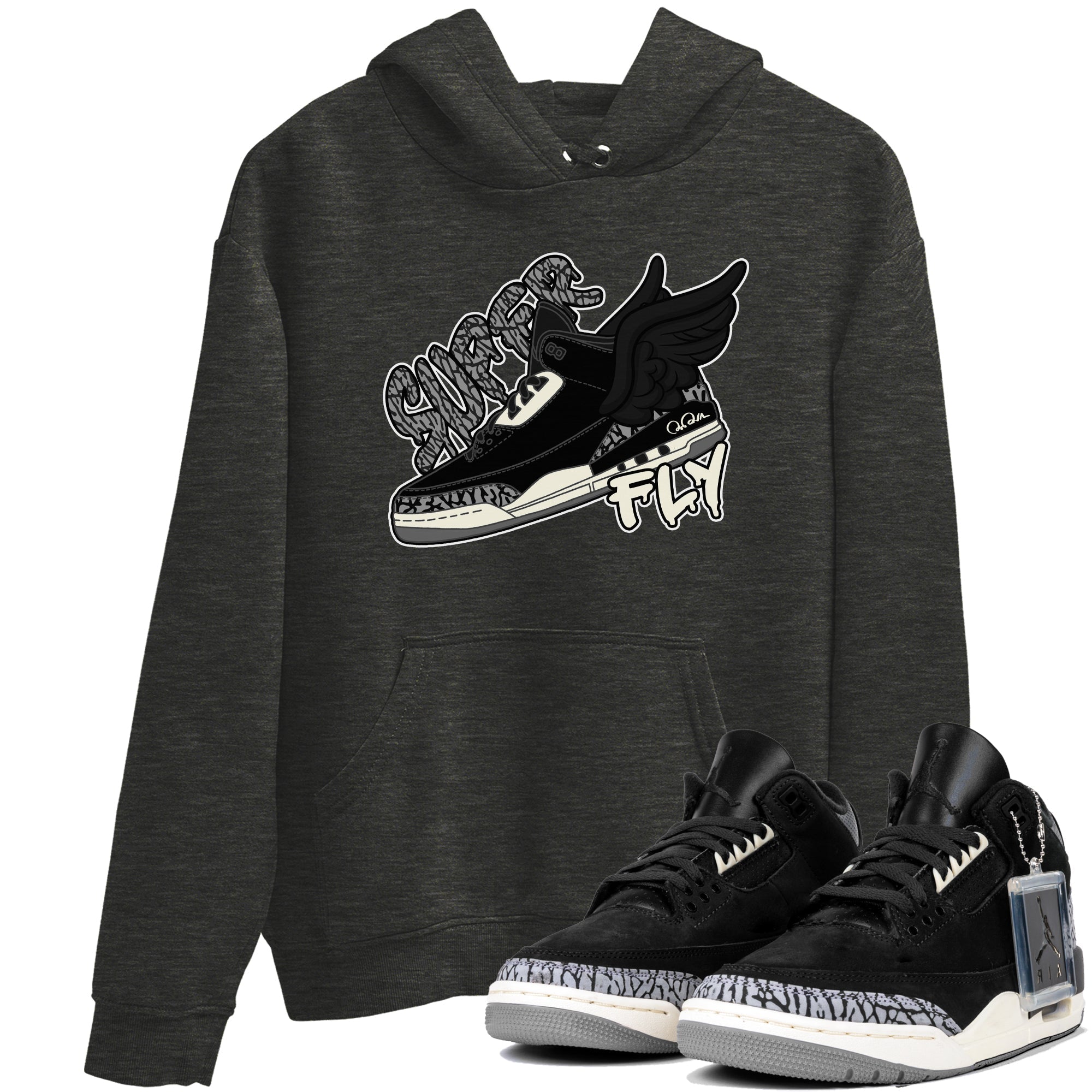 Super Fly snkmatch Tee - Air Jordan 3 Off Noir