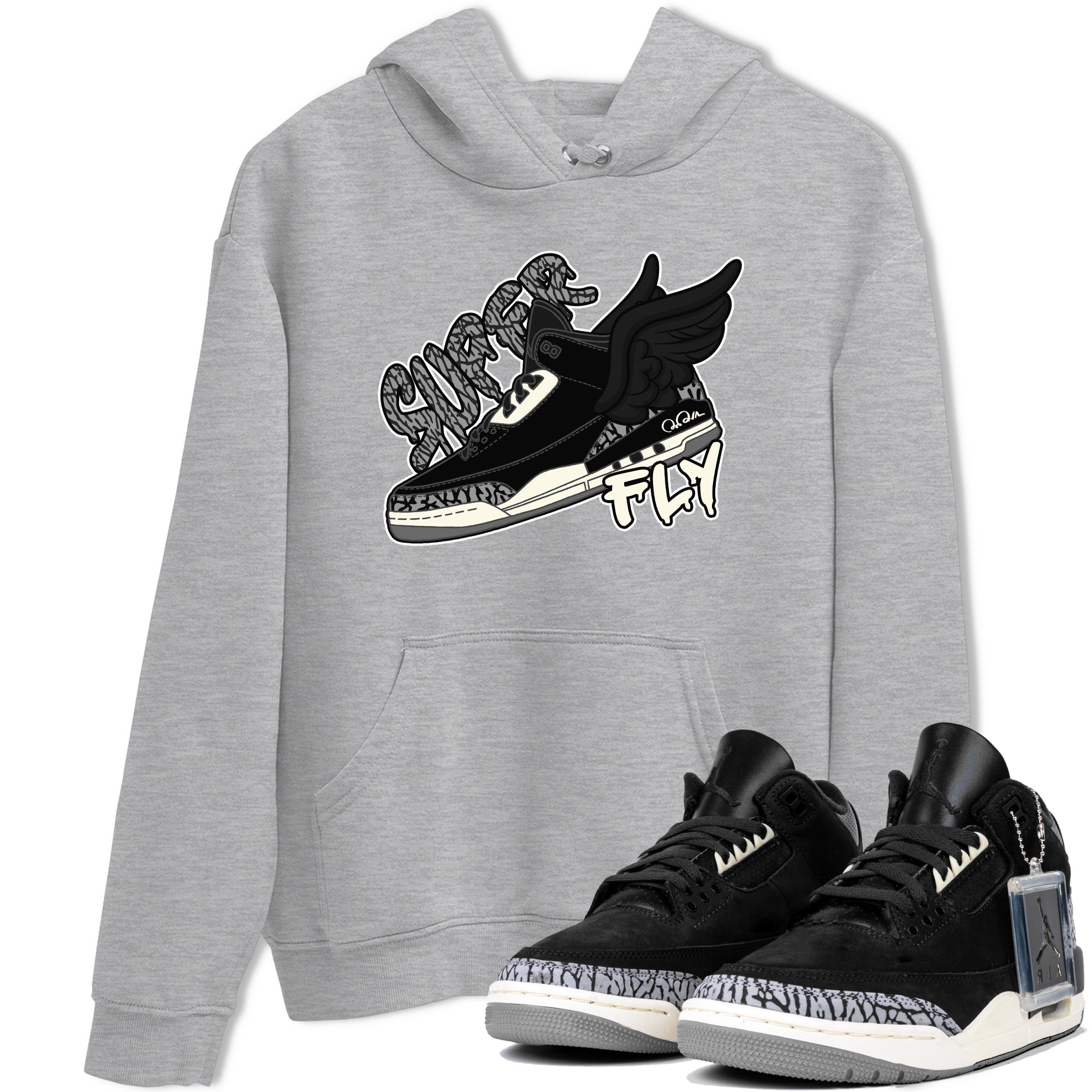 Super Fly snkmatch Tee - Air Jordan 3 Off Noir