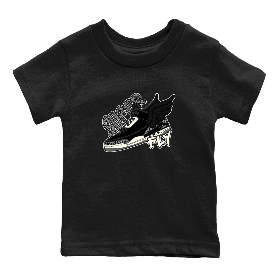 Super Fly snkmatch Tee Kids - Air Jordan 3 Off Noir