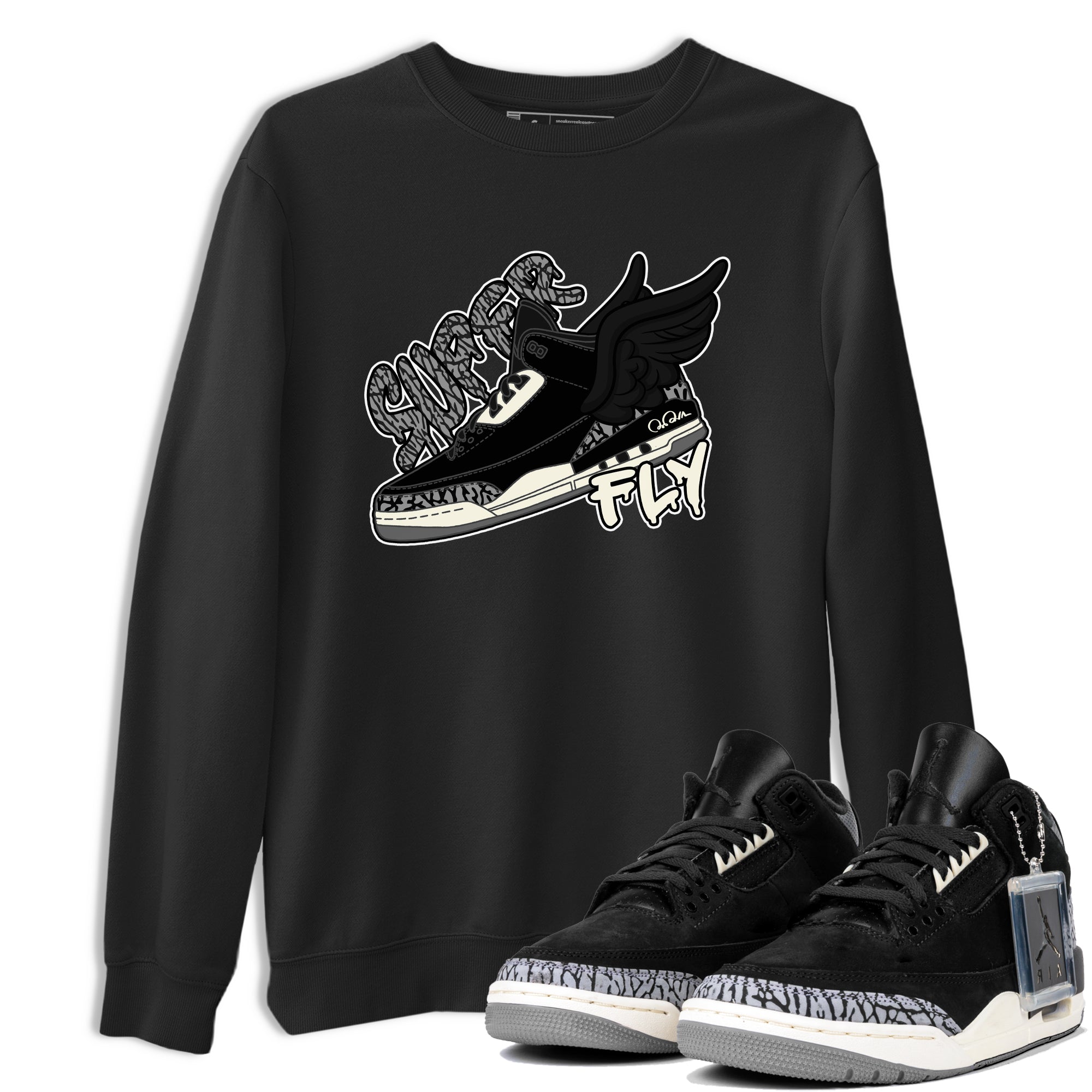 Super Fly snkmatch Tee - Air Jordan 3 Off Noir