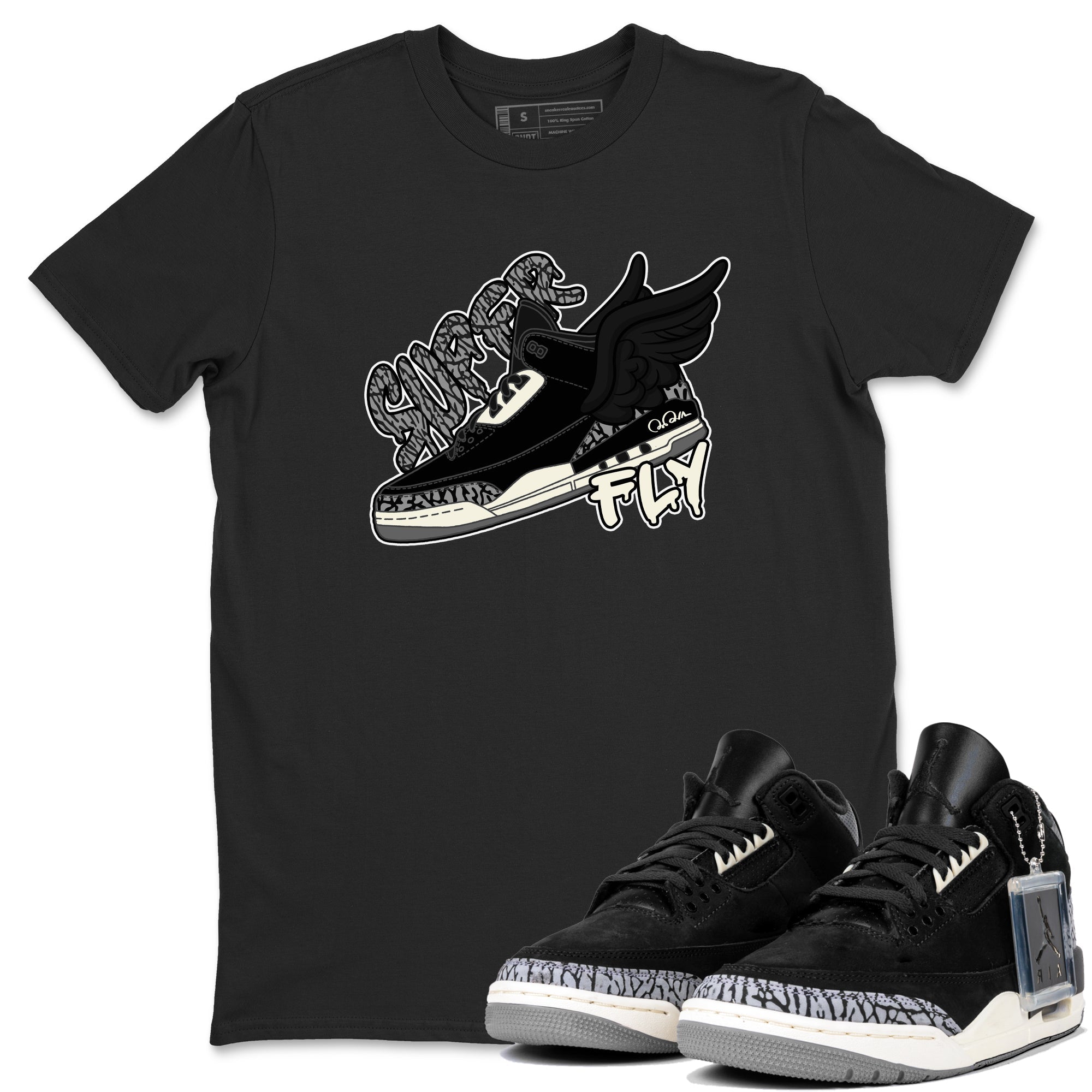 Super Fly snkmatch Tee - Air Jordan 3 Off Noir