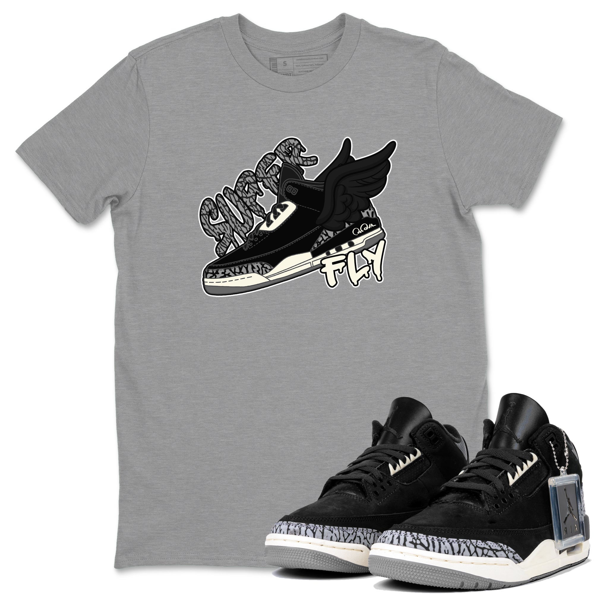 Super Fly snkmatch Tee - Air Jordan 3 Off Noir