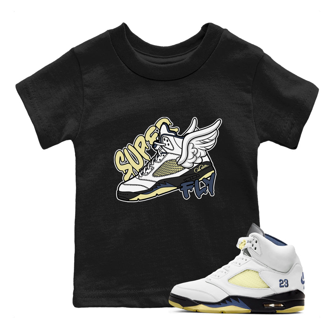 Super Fly snkmatch Tee Kids - Air Jordan 5 A Ma Maniere x Photon Dust