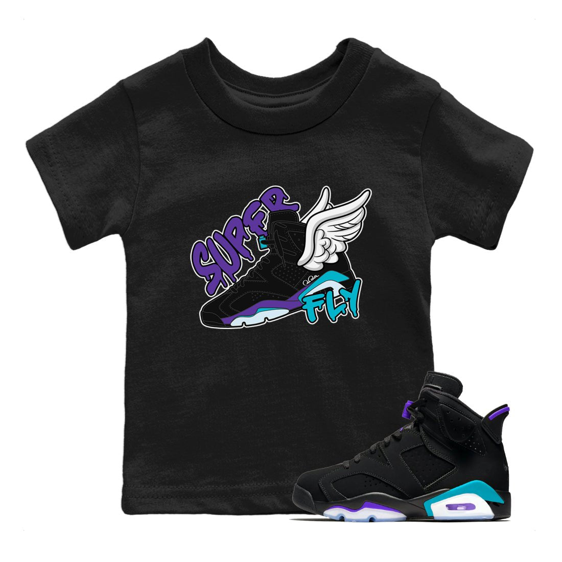 Super Fly Kids Tops - Air Jordan 6 Aqua
