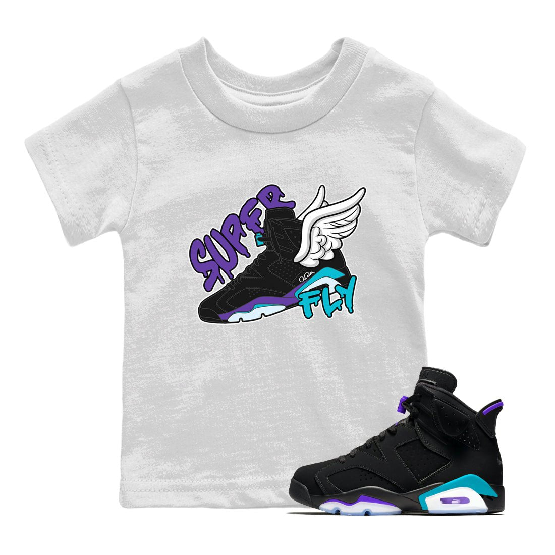 Super Fly Kids Tops - Air Jordan 6 Aqua