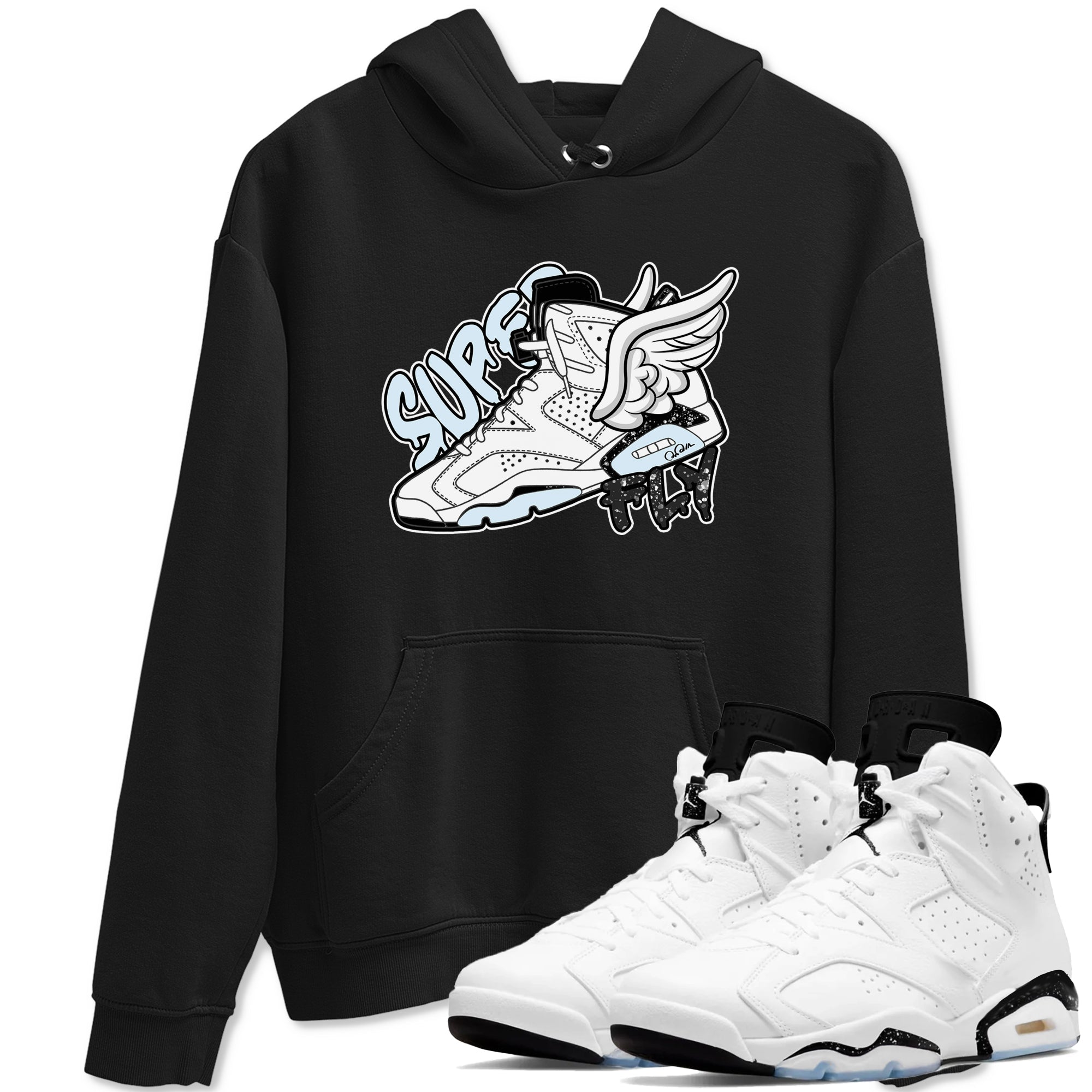 Super Fly snkmatch Tees - Air Jordan 6 White Black
