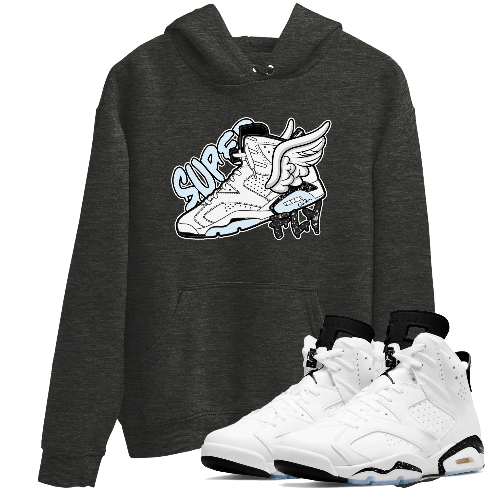 Super Fly snkmatch Tees - Air Jordan 6 White Black