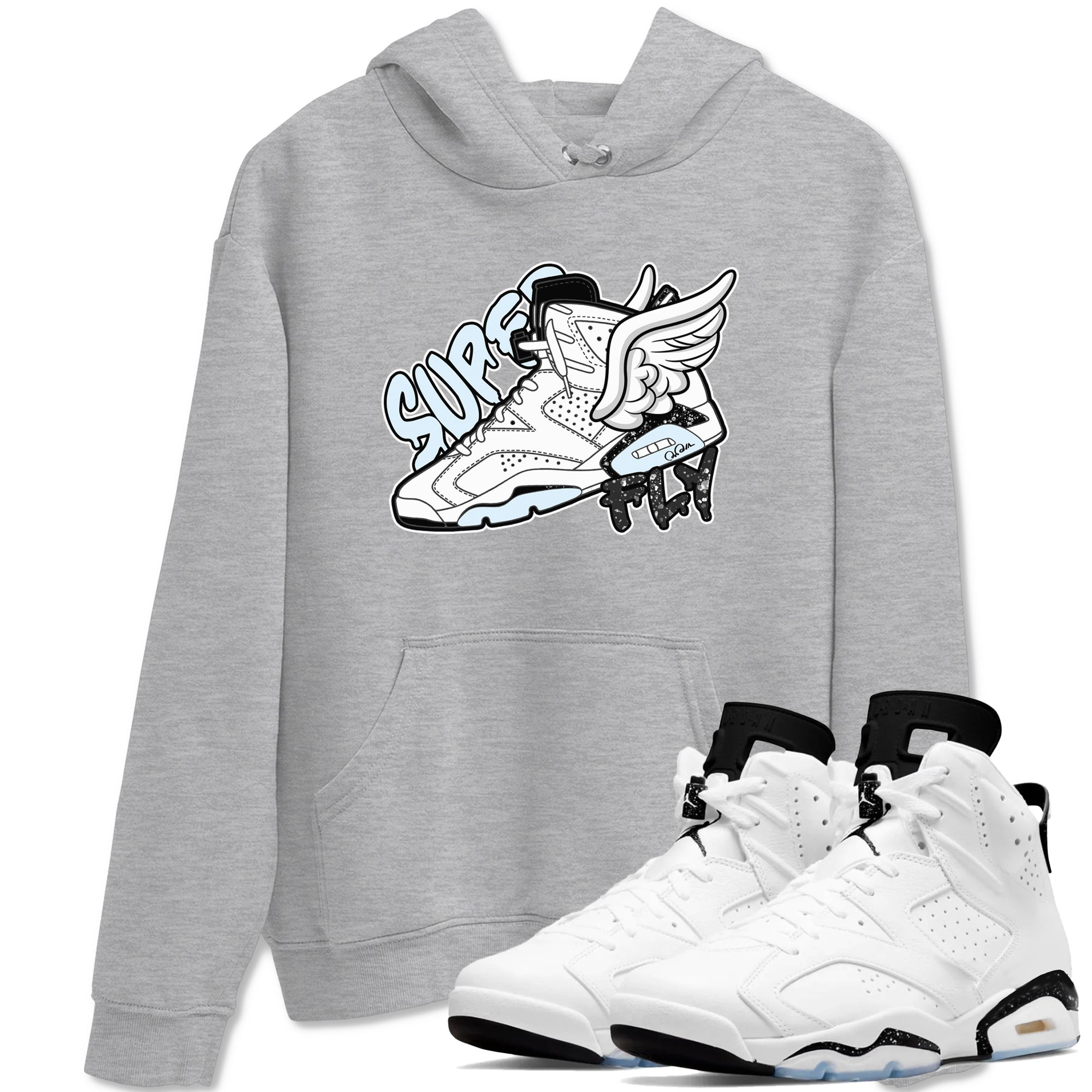 Super Fly snkmatch Tees - Air Jordan 6 White Black