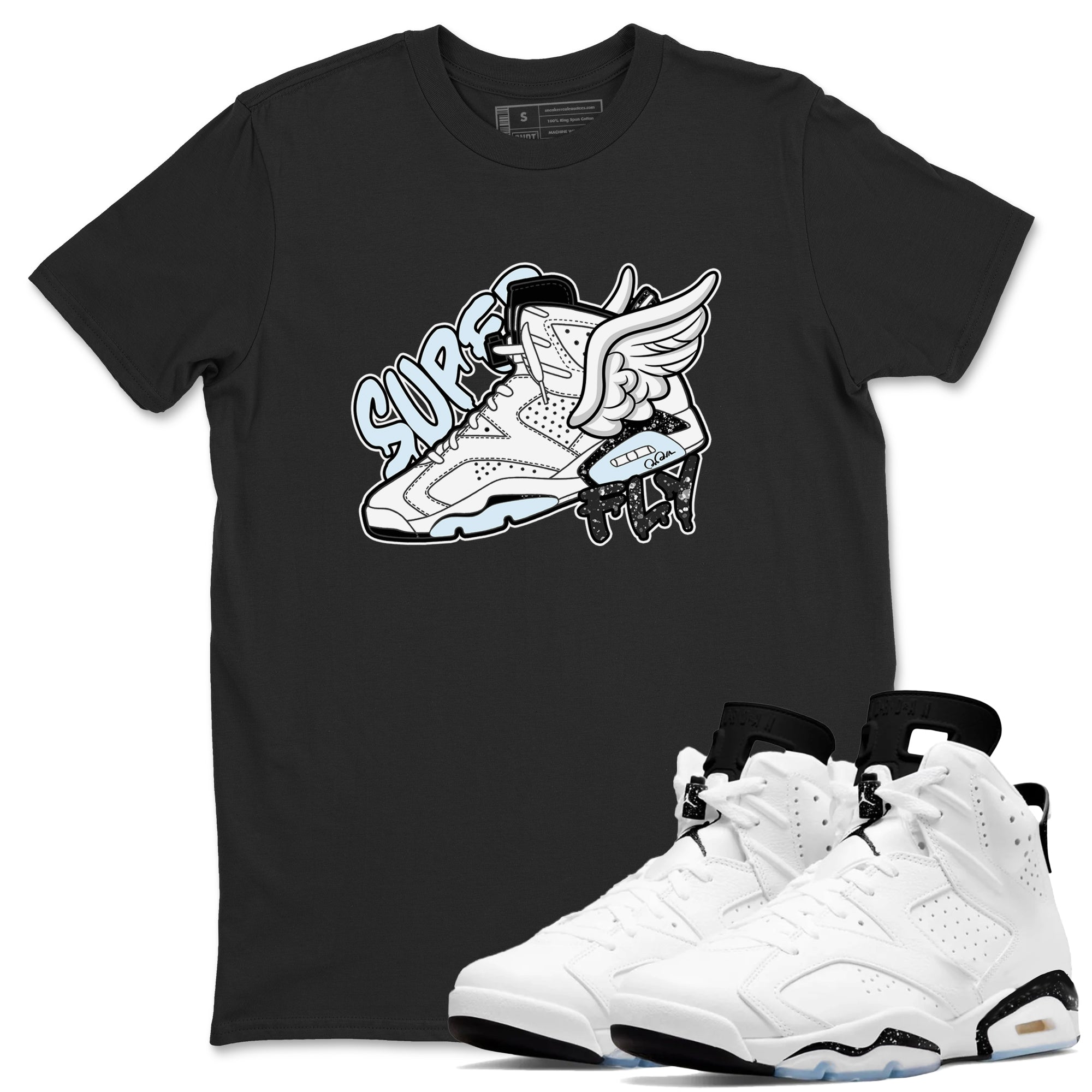 Super Fly snkmatch Tees - Air Jordan 6 White Black