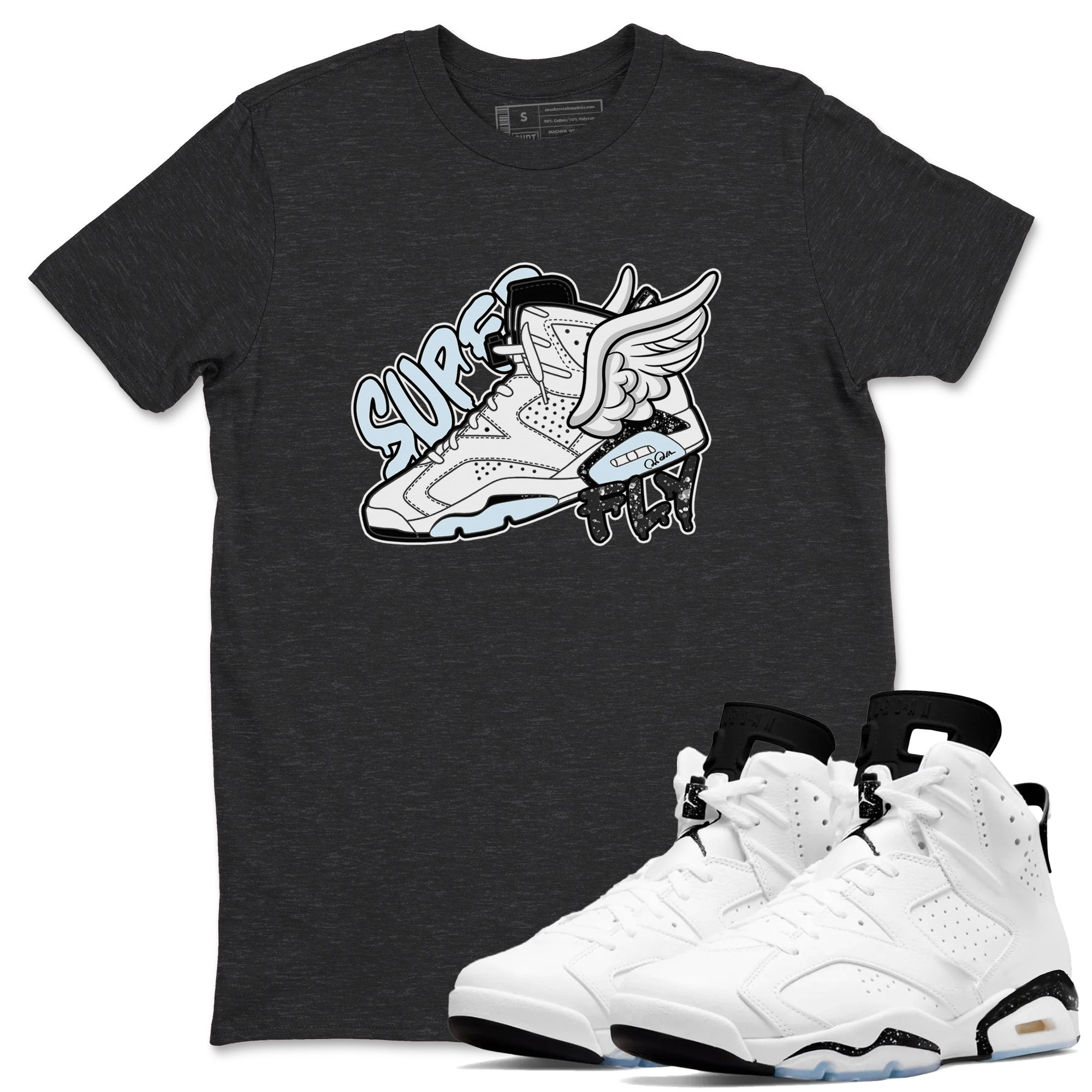 Super Fly snkmatch Tees - Air Jordan 6 White Black