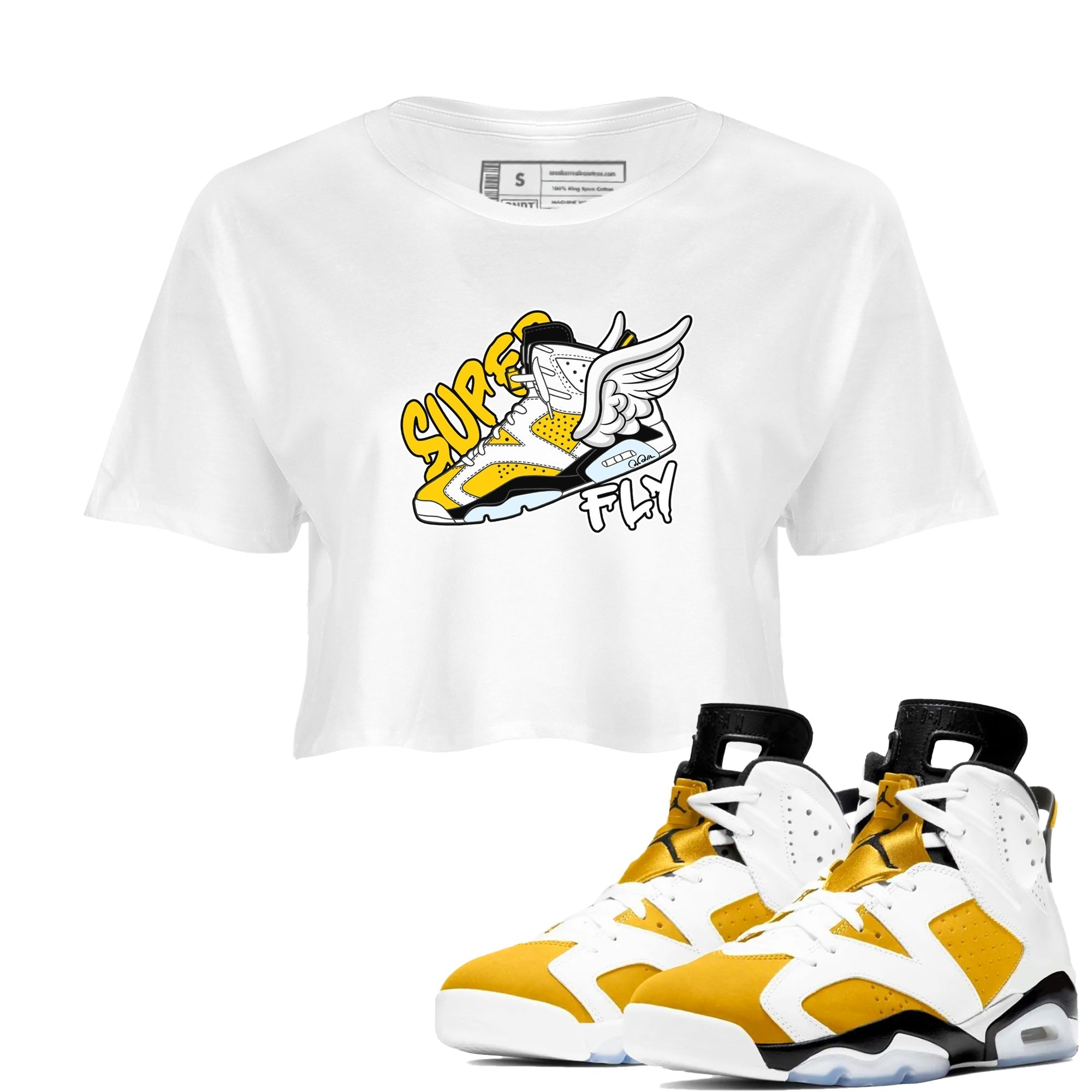 Super Fly snkmatch Women's Top - Air Jordan 6 Yellow Ochre