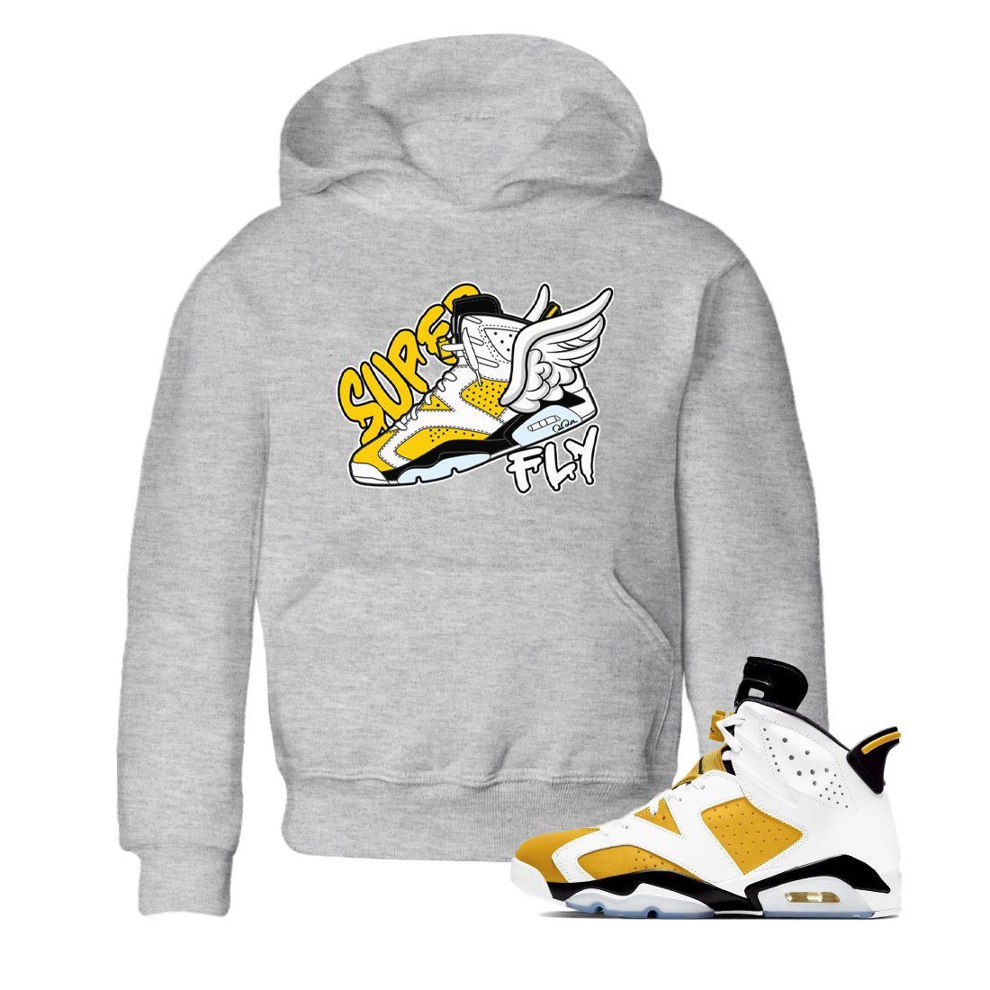 Super Fly snkmatch Tee Kids - Air Jordan 6 Yellow Ochre