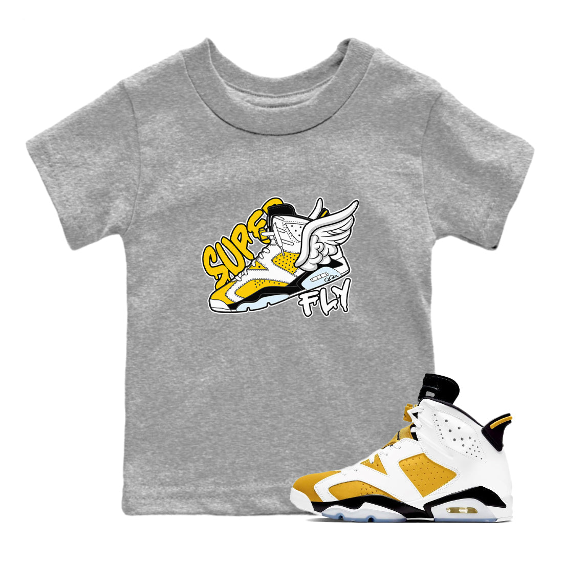 Super Fly snkmatch Tee Kids - Air Jordan 6 Yellow Ochre