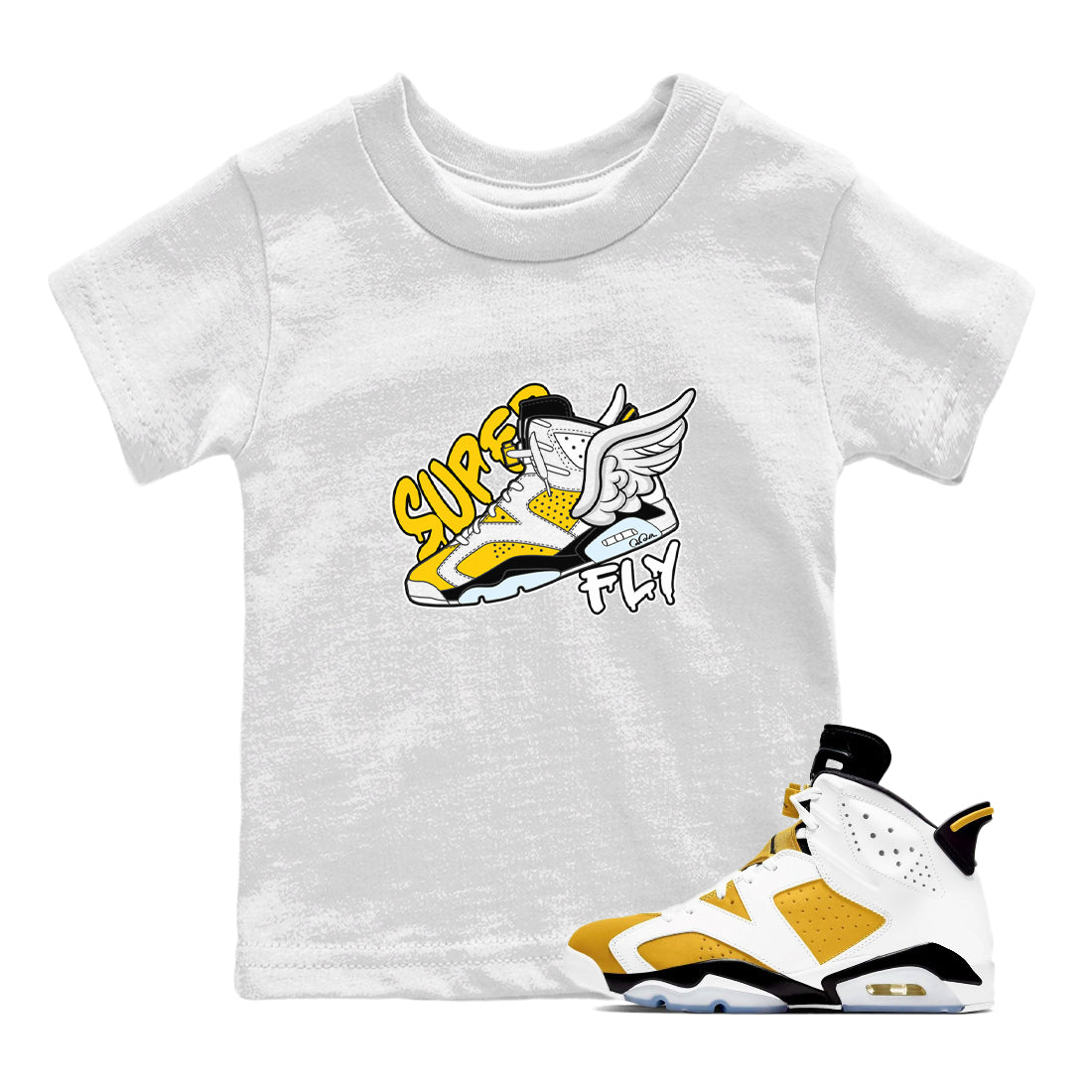 Super Fly snkmatch Tee Kids - Air Jordan 6 Yellow Ochre