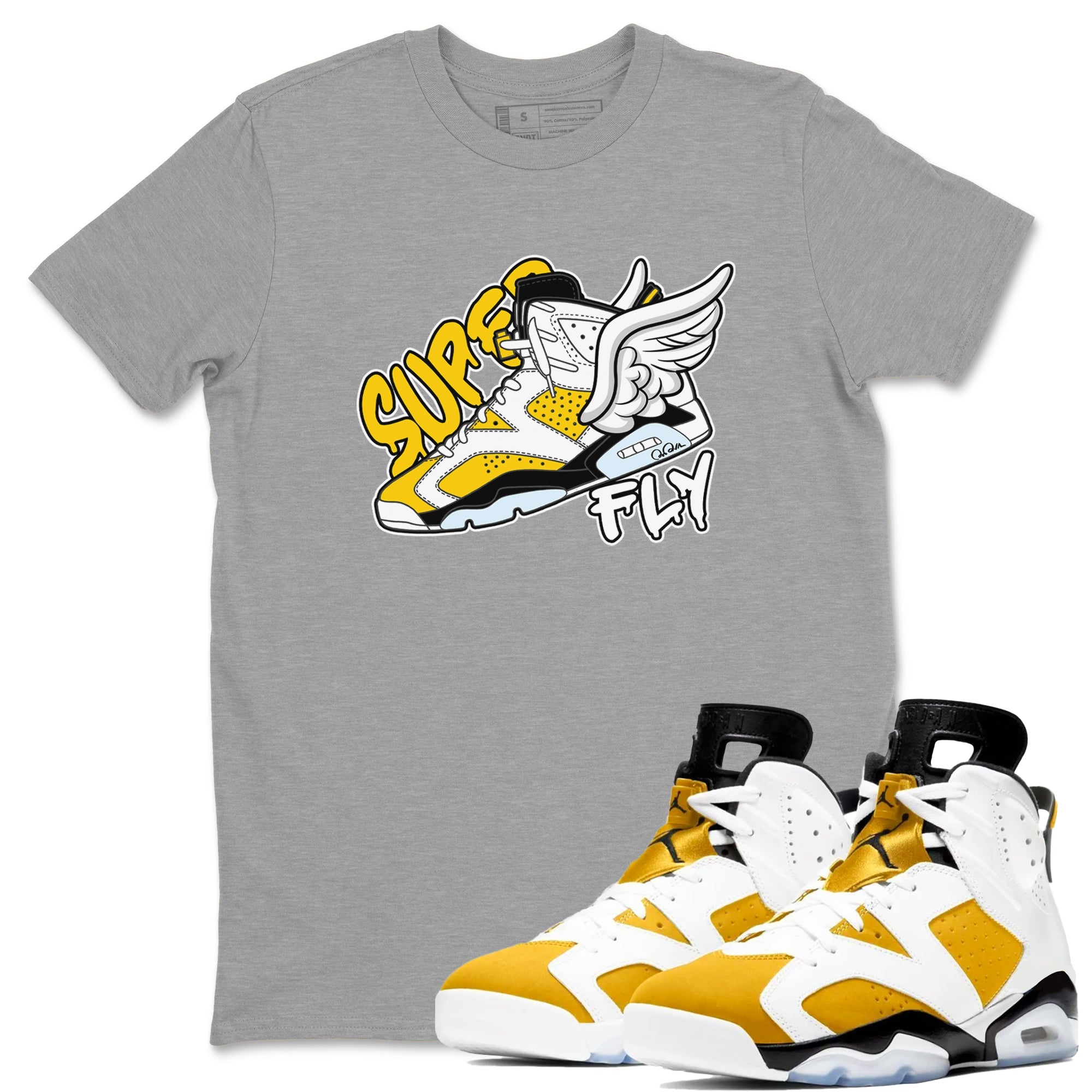 Super Fly snkmatch Tee - Air Jordan 6 Yellow Ochre