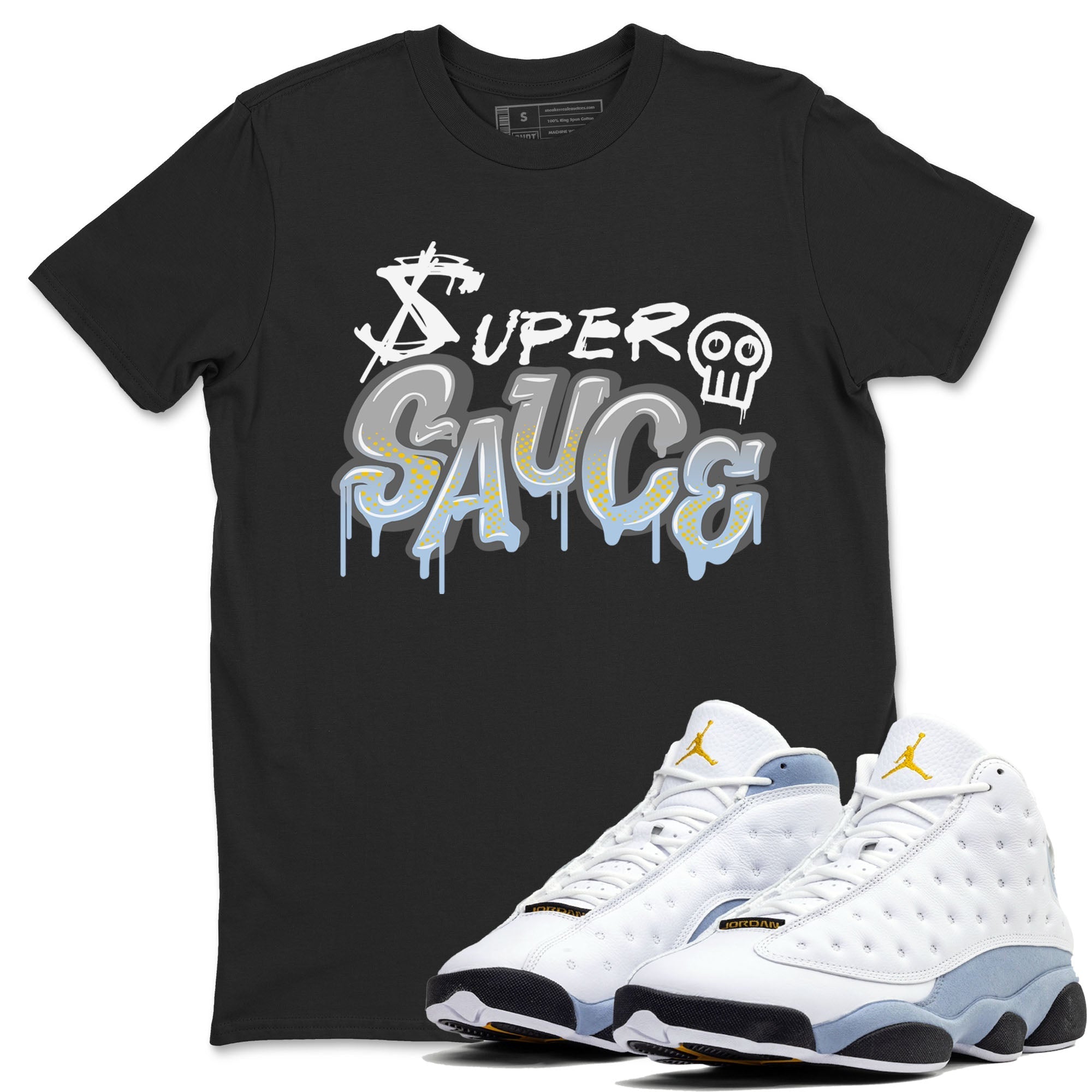 Super Sauce snkmatch Tees - Air Jordan 13 Blue Grey
