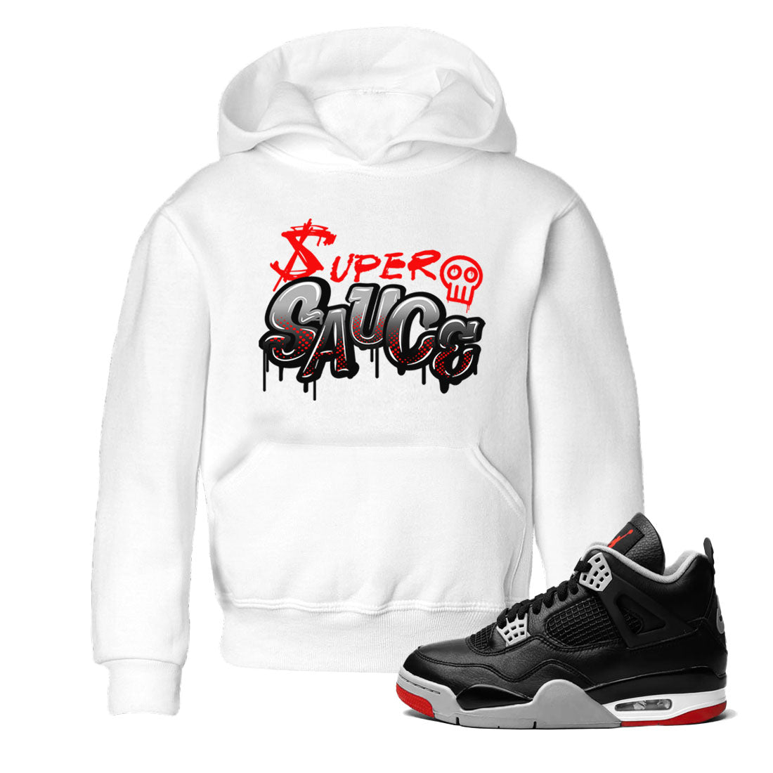 Super Sauce snkmatch Tees Kids - Air Jordan 4 Bred Reimagined