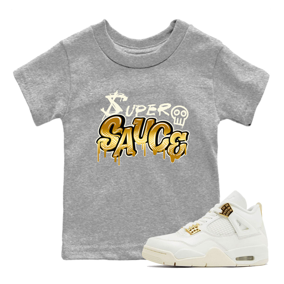 Super Sauce snkmatch Tees Kids - Air Jordan 4 Sail 2024