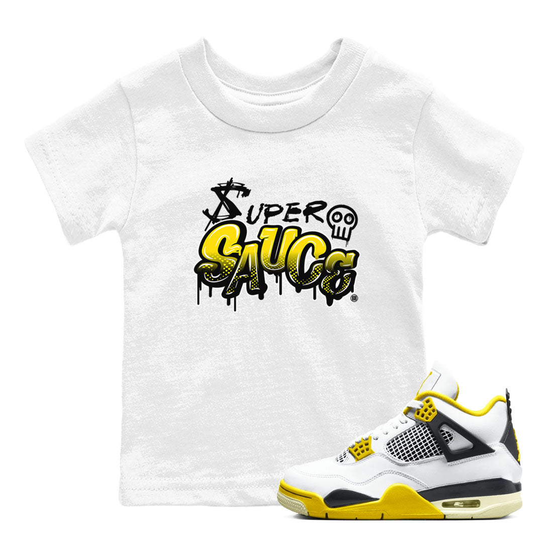 Super Sauce snkmatch Tees Kids - Air Jordan 4 Vivid Sulfur