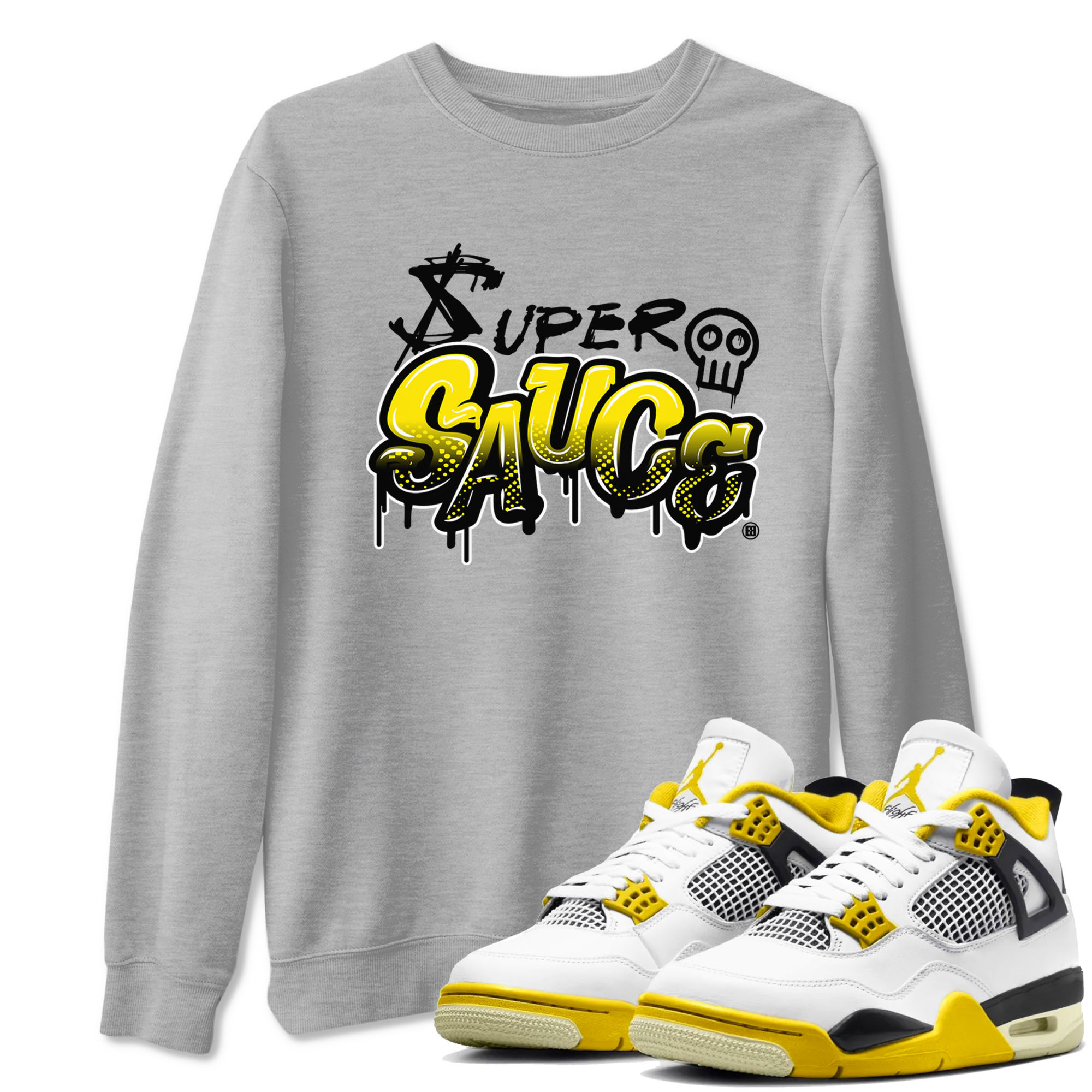 Super Sauce snkmatch Tees - Air Jordan 4 Vivid Sulfur