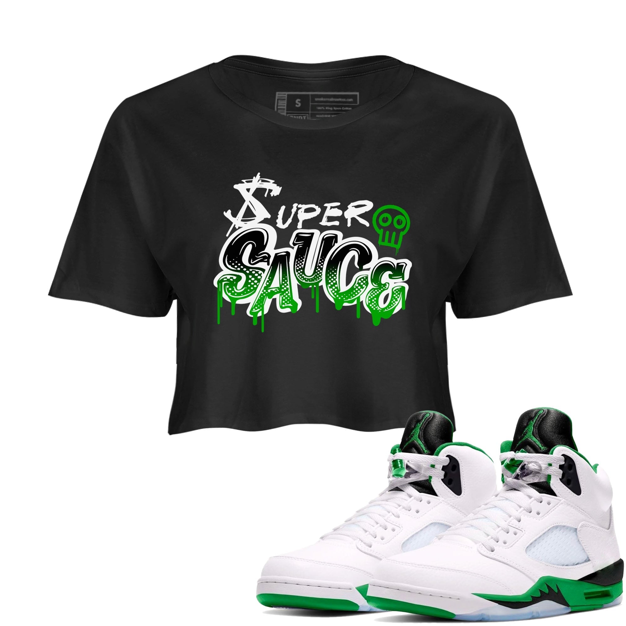 Super Sauce snkmatch Women's Top - Air Jordan 5 Lucky Green