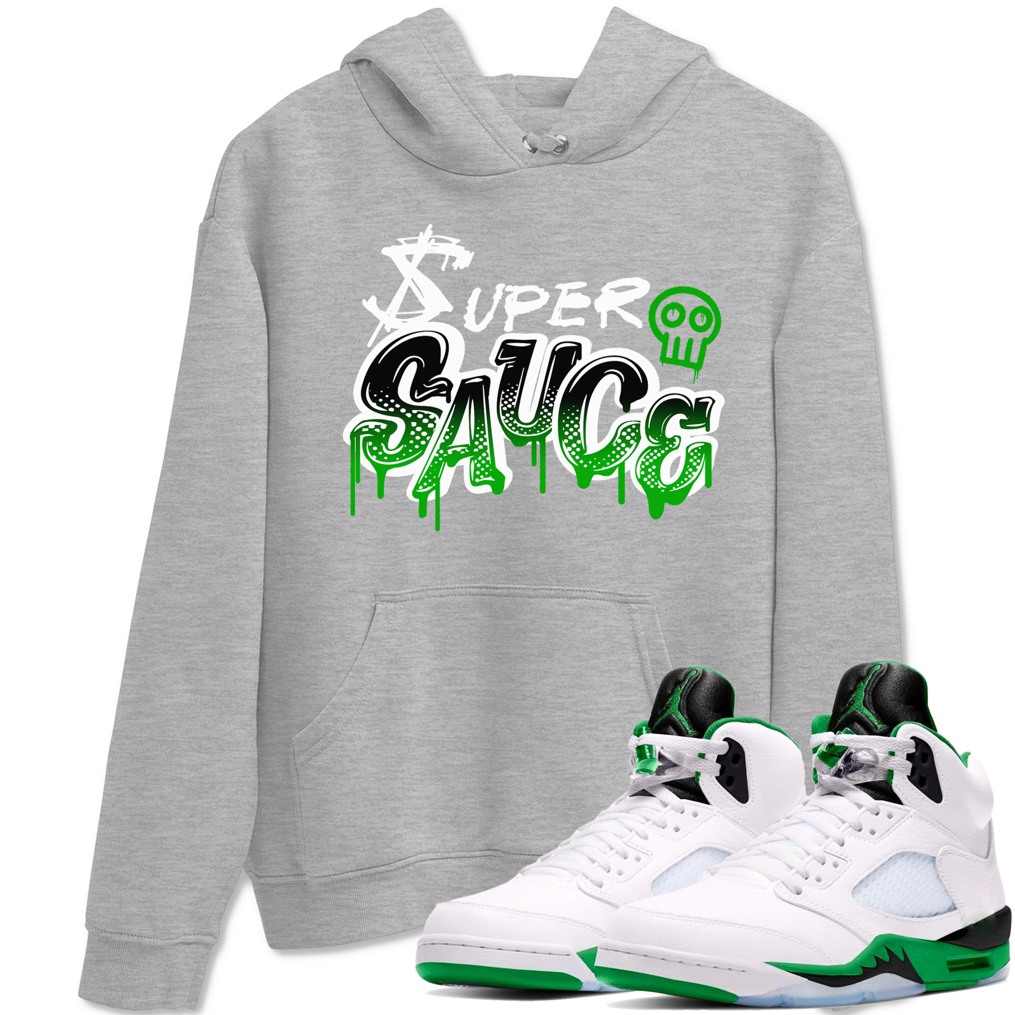 Super Sauce snkmatch Tees - Air Jordan 5 Lucky Green