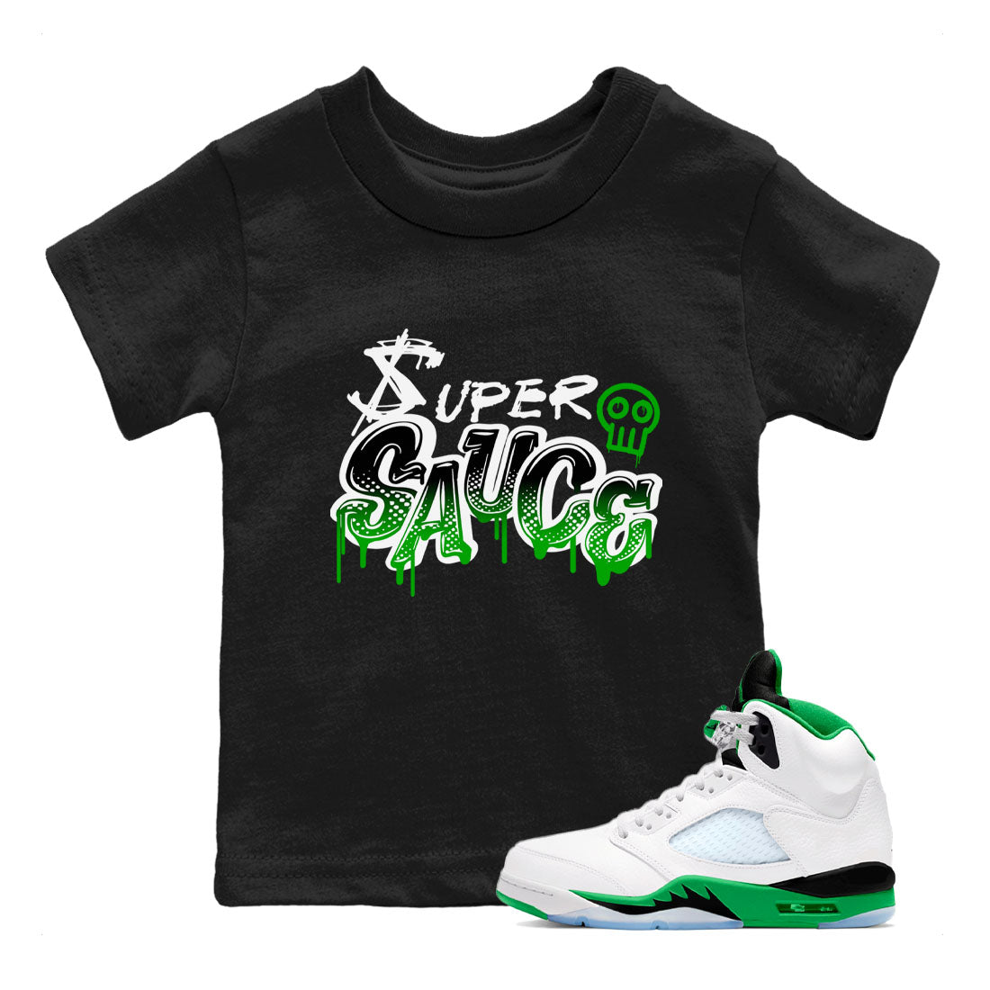 Super Sauce snkmatch Tees Kids - Air Jordan 5 Lucky Green