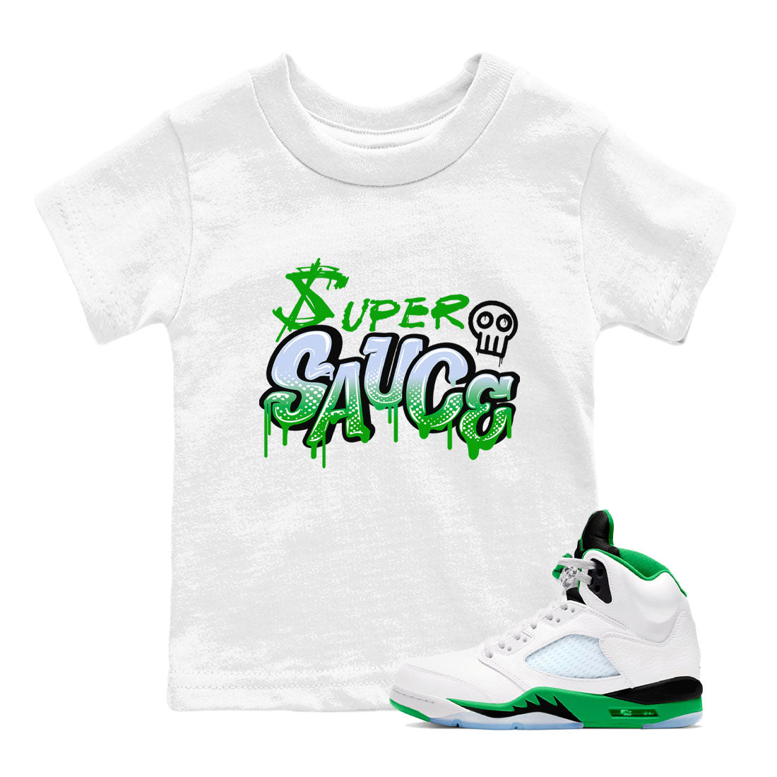 Super Sauce snkmatch Tees Kids - Air Jordan 5 Lucky Green