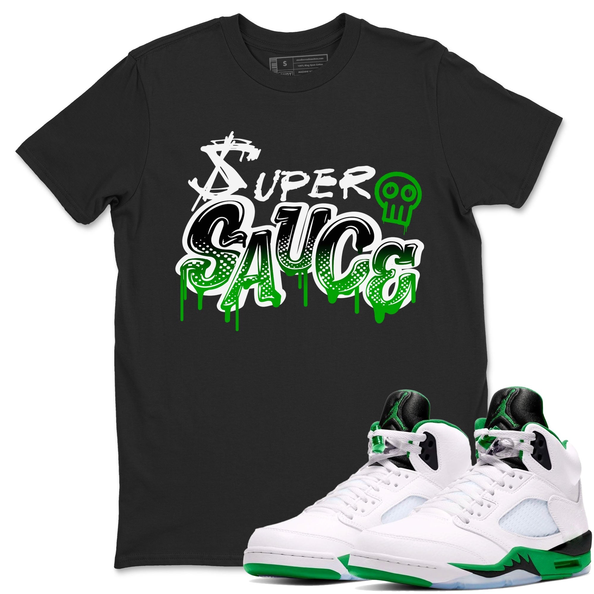 Super Sauce snkmatch Tees - Air Jordan 5 Lucky Green