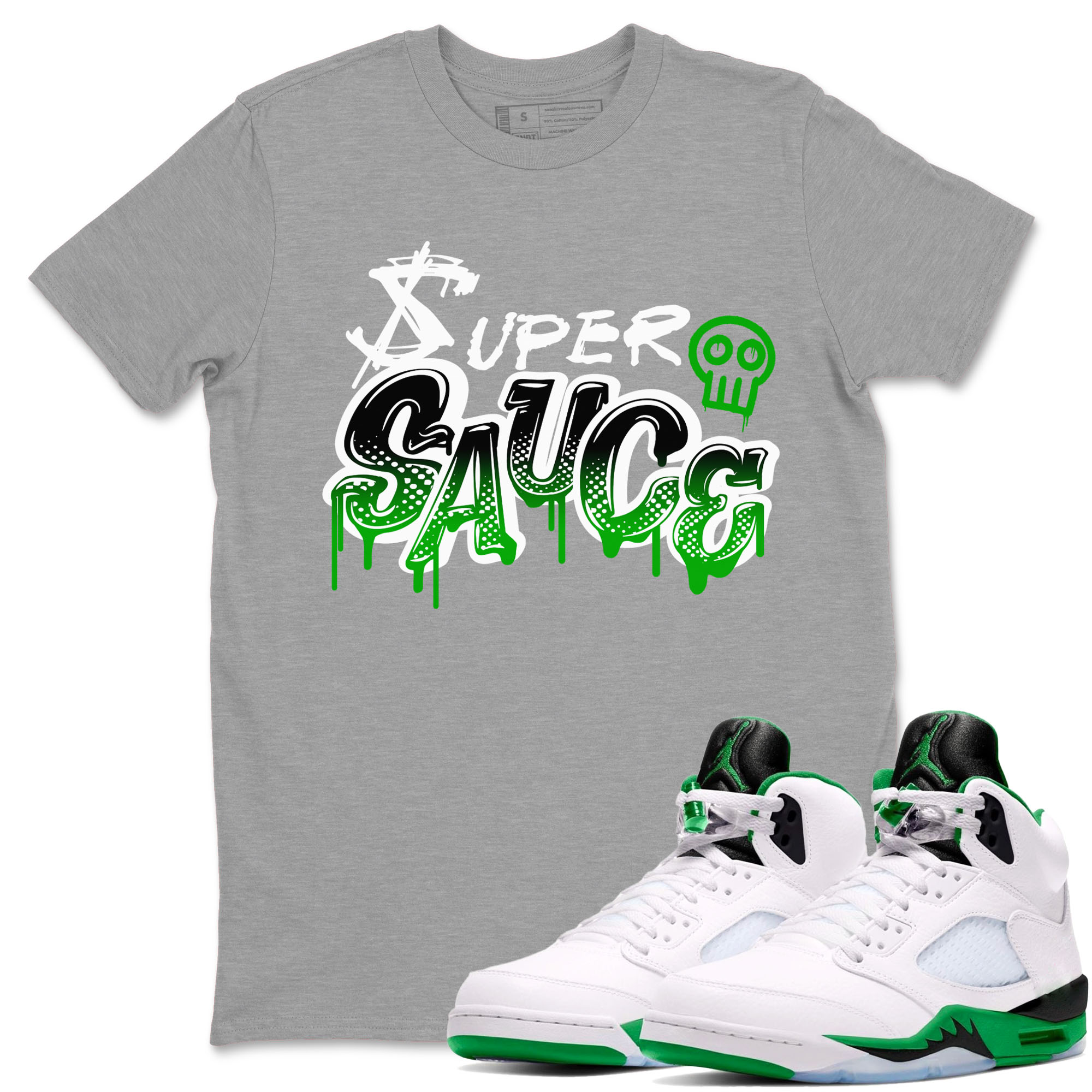 Super Sauce snkmatch Tees - Air Jordan 5 Lucky Green