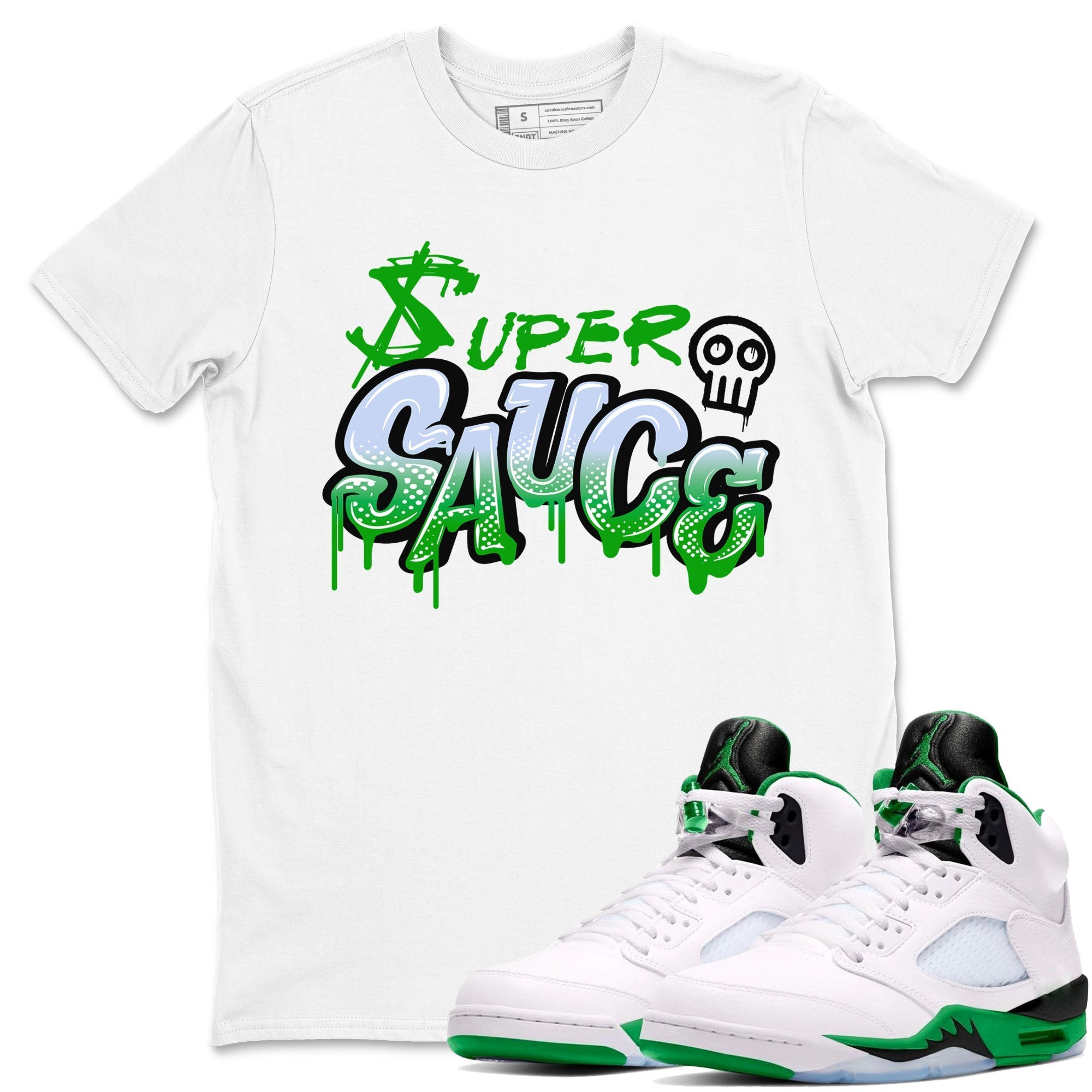 Super Sauce snkmatch Tees - Air Jordan 5 Lucky Green