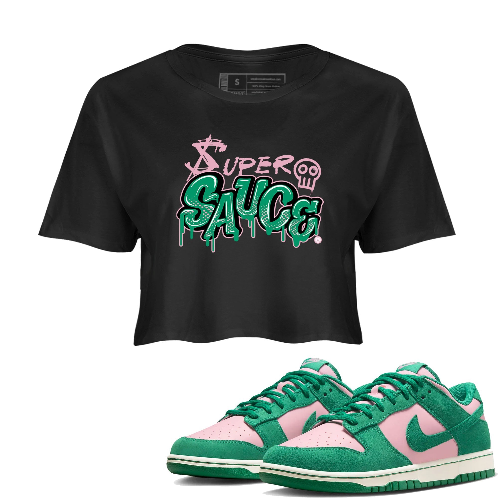 Super Sauce snkmatch Women's Top - Dunk Medium Soft Pink Malachite