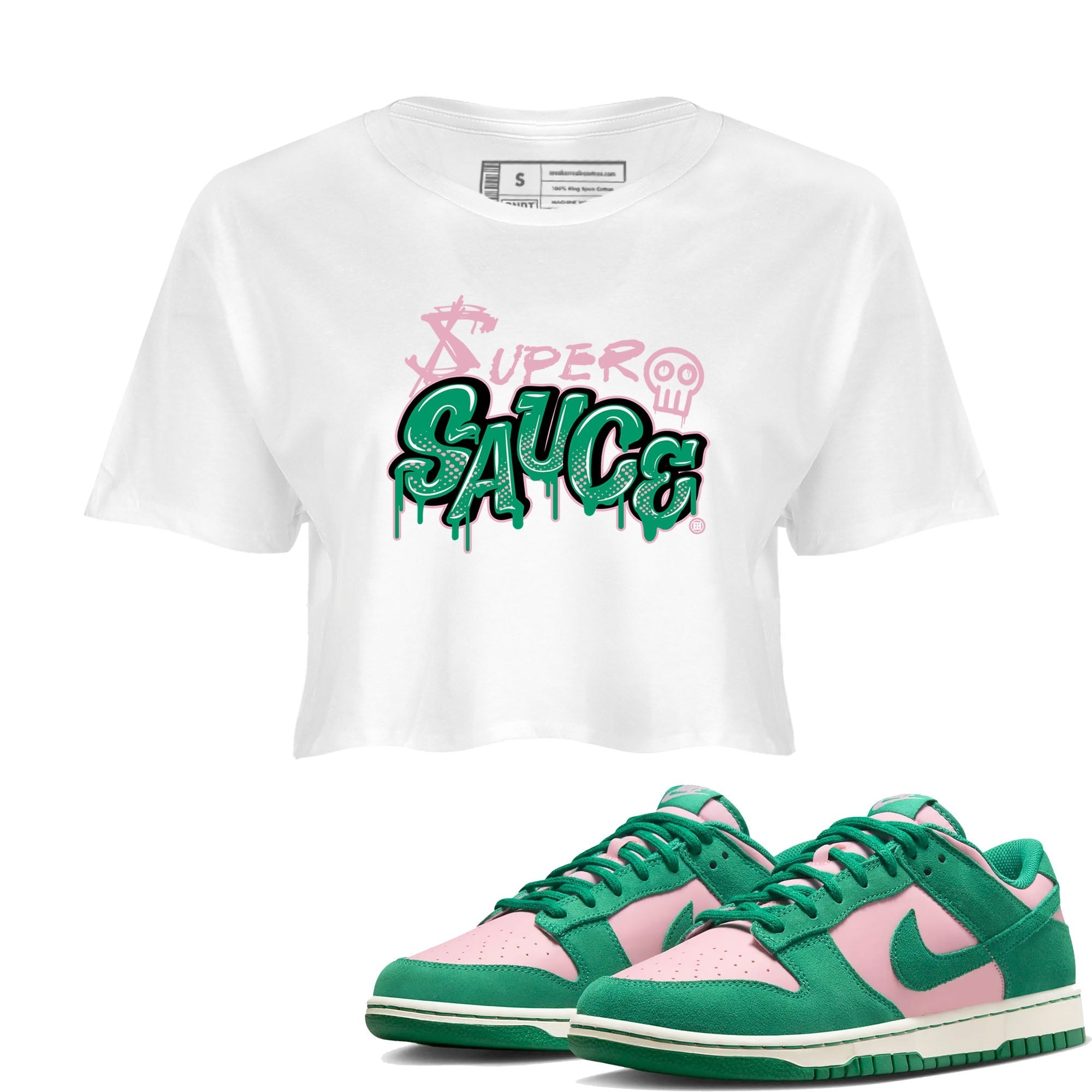 Super Sauce snkmatch Women's Top - Dunk Medium Soft Pink Malachite