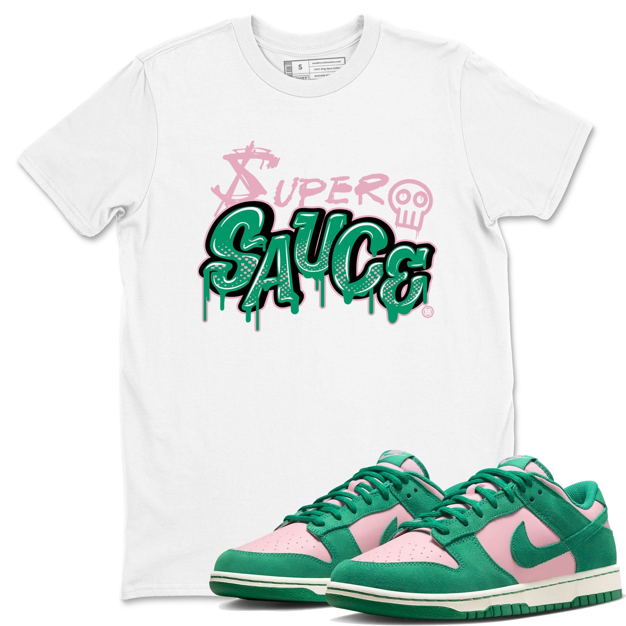 Super Sauce snkmatch Tees - Dunk Medium Soft Pink Malachite