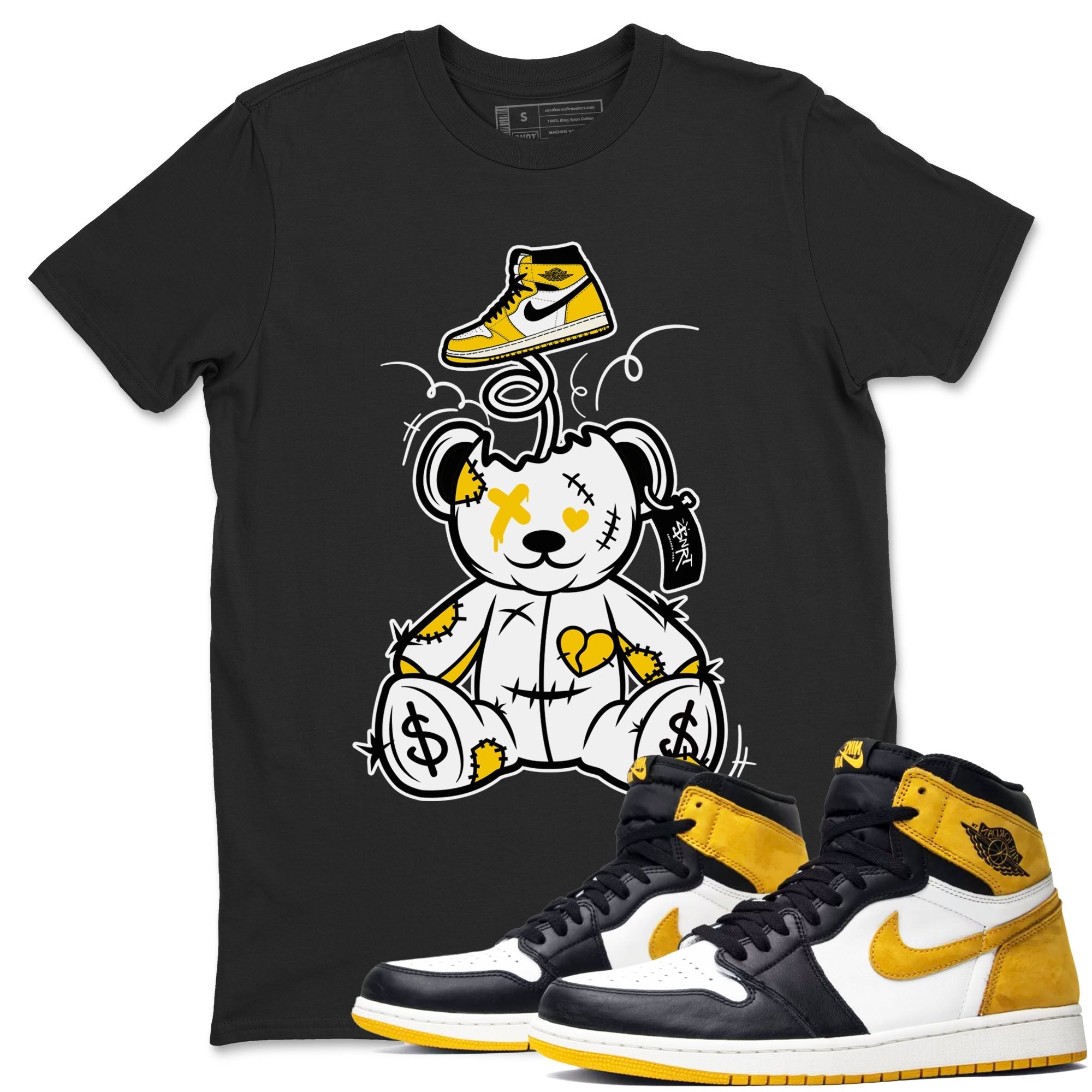 Surprise Teddy Bear snkmatch Tees - Air Jordan 1 Yellow Ochre
