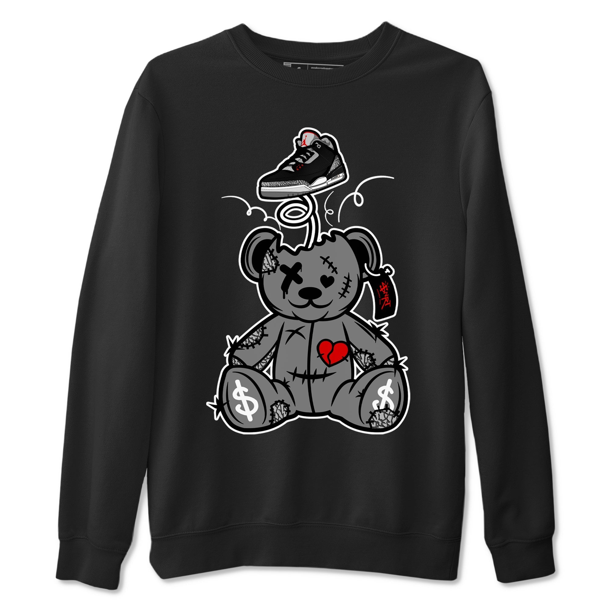 Surprise Teddy Bear snkmatch Tees - Air Jordan 3 Black Cement