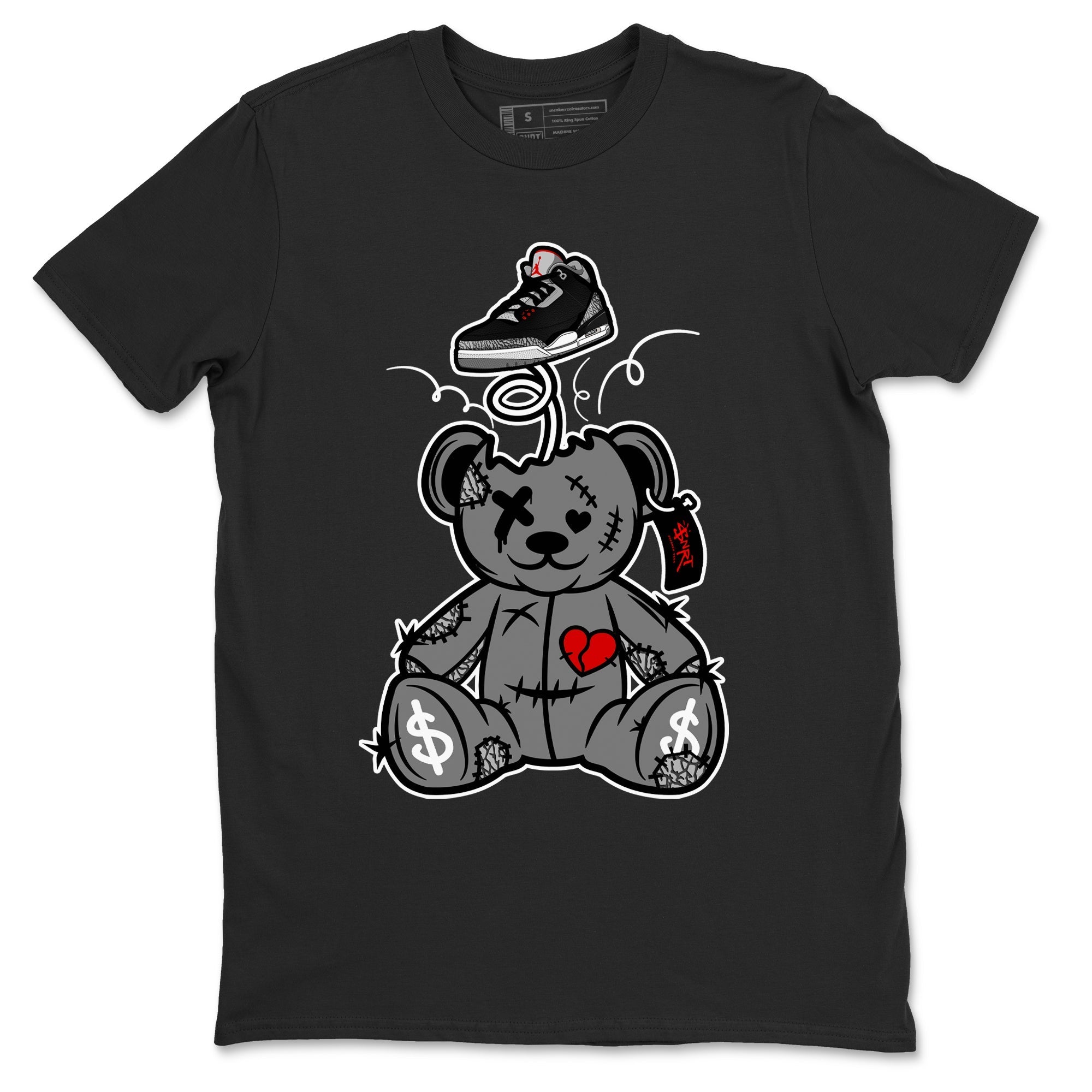 Surprise Teddy Bear snkmatch Tees - Air Jordan 3 Black Cement