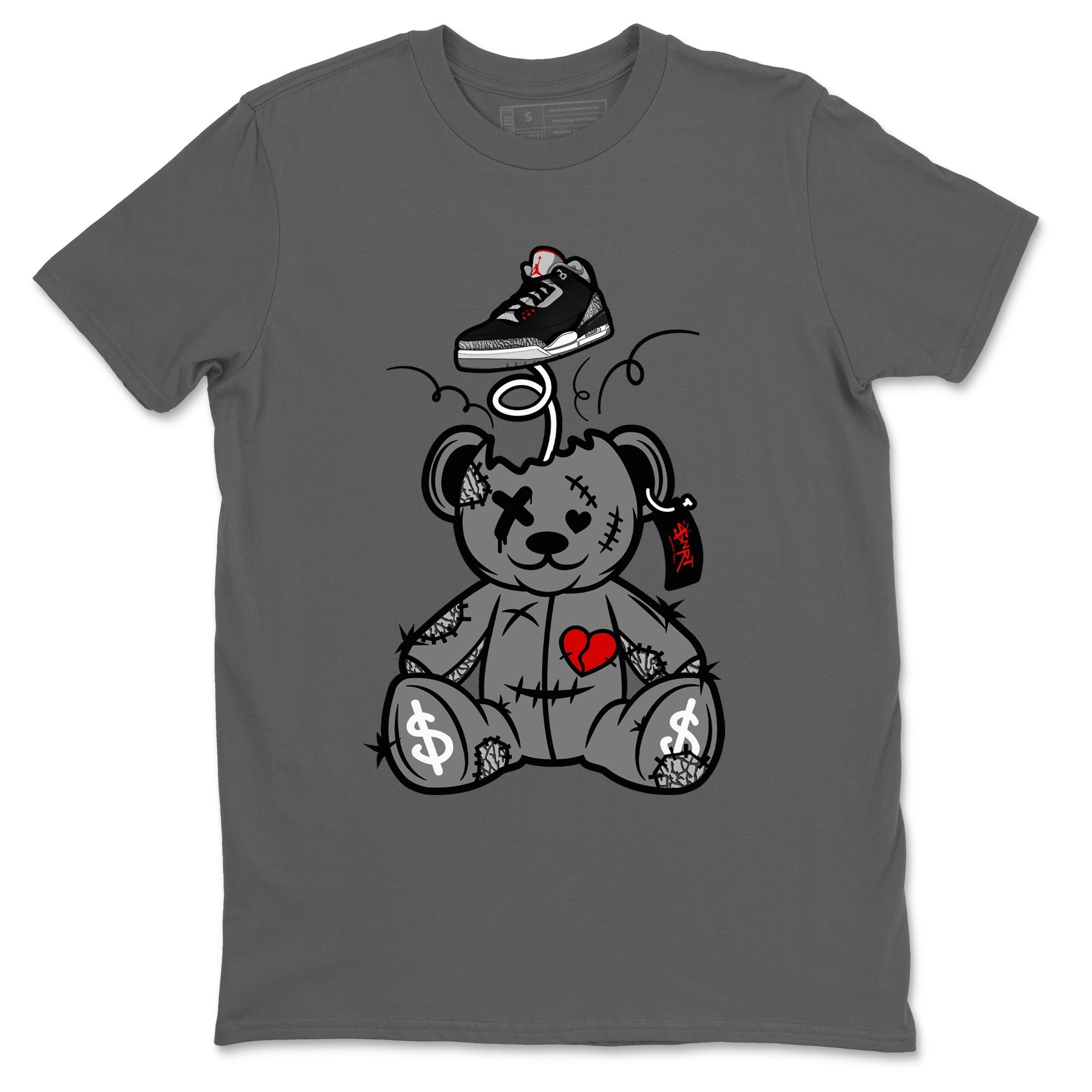 Surprise Teddy Bear snkmatch Tees - Air Jordan 3 Black Cement