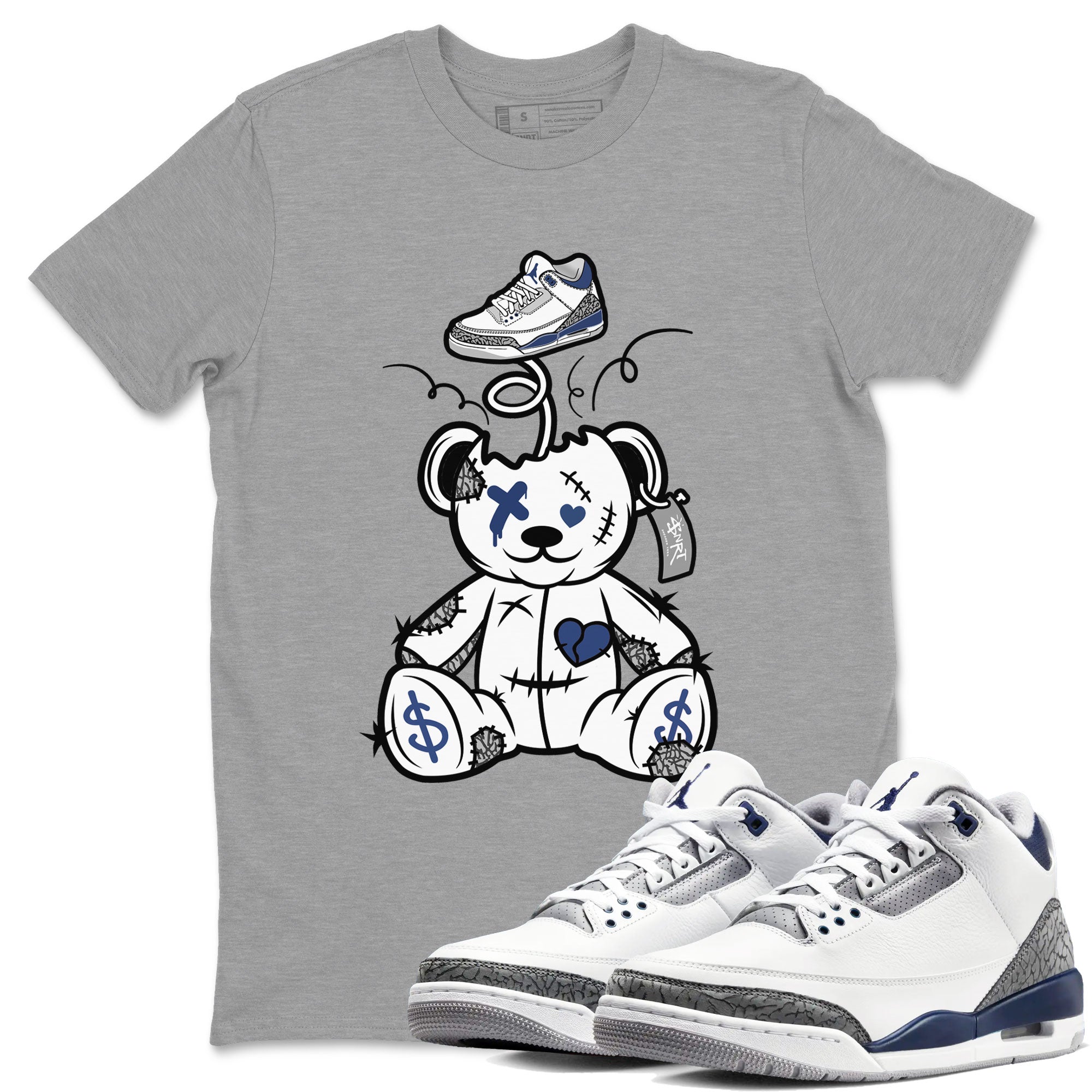 Surprise Teddy Bear snkmatch Tees - Air Jordan 3 Midnight Navy 2023
