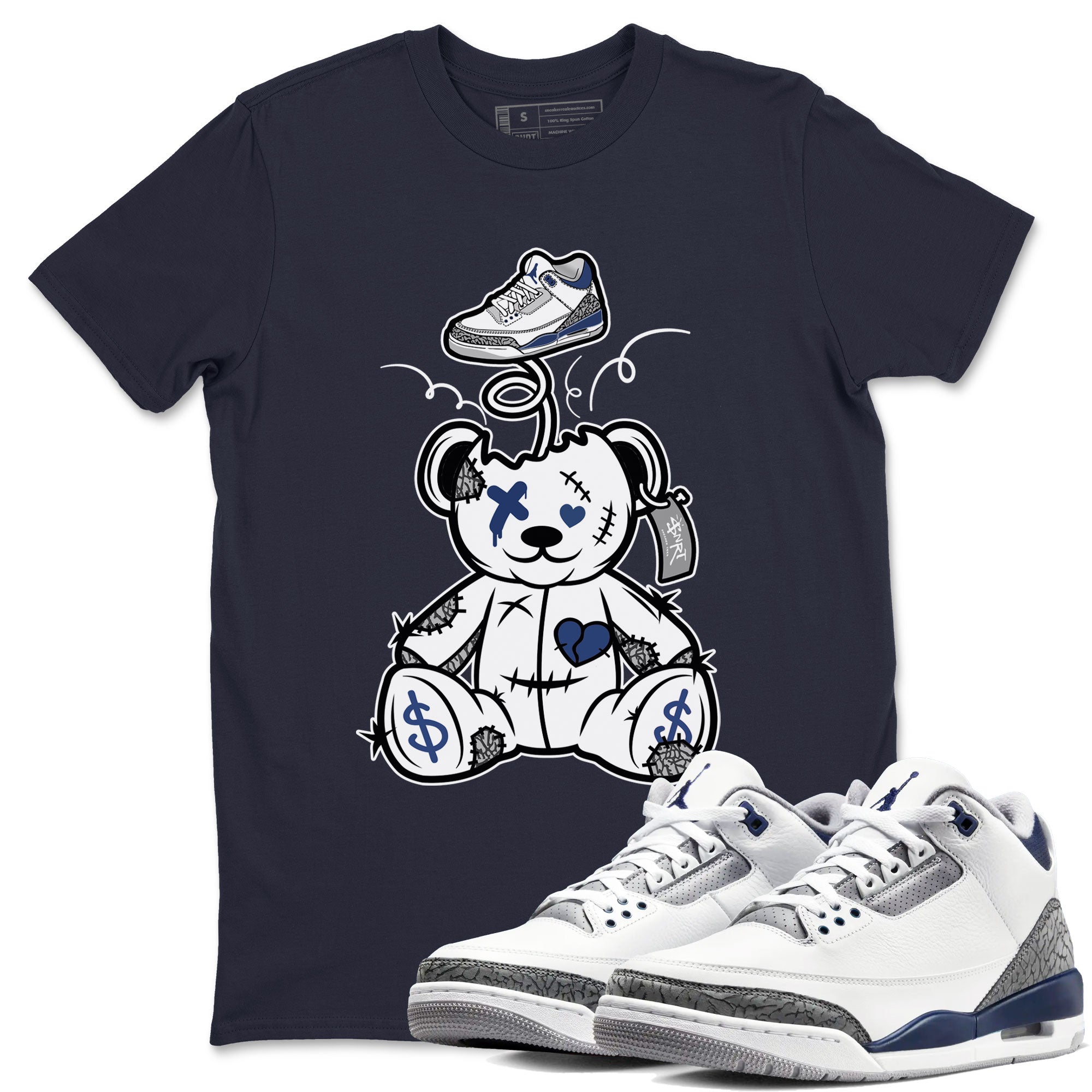 Surprise Teddy Bear snkmatch Tees - Air Jordan 3 Midnight Navy 2023
