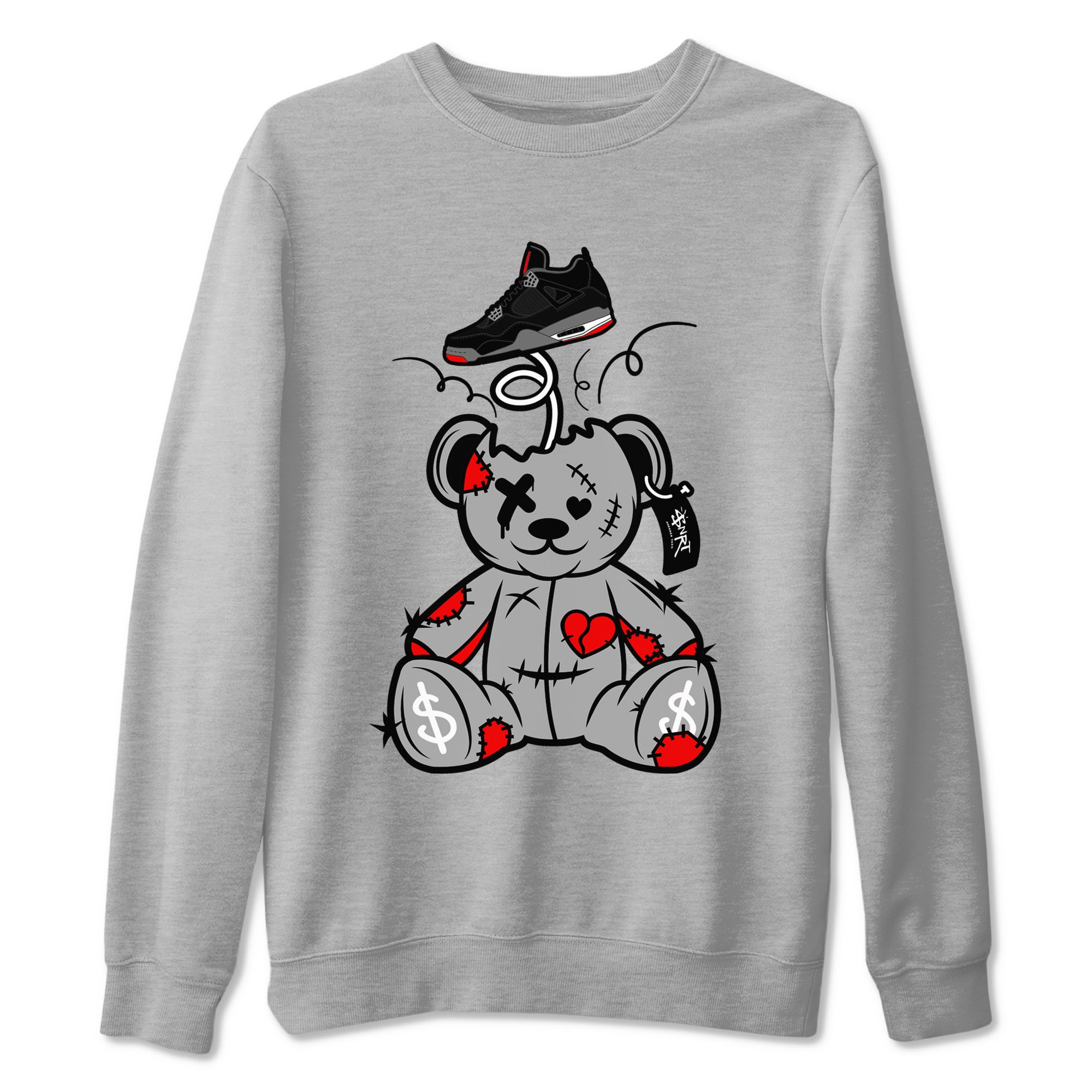 Surprise Teddy Bear snkmatch Tees - Air Jordan 4 Bred Reimagined