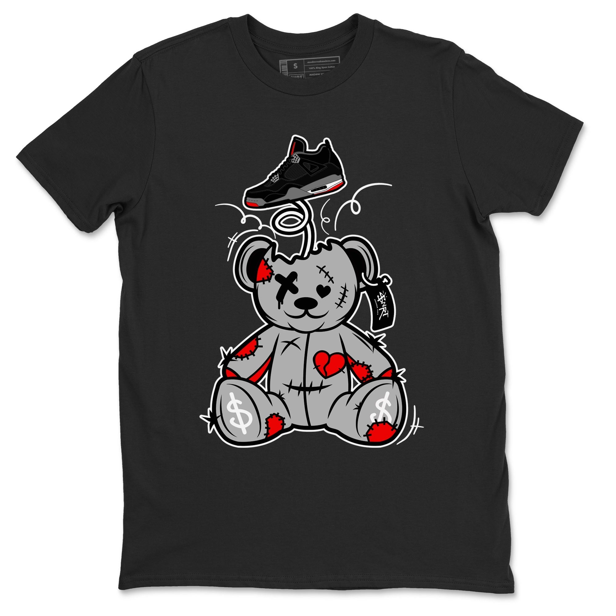 Surprise Teddy Bear snkmatch Tees - Air Jordan 4 Bred Reimagined