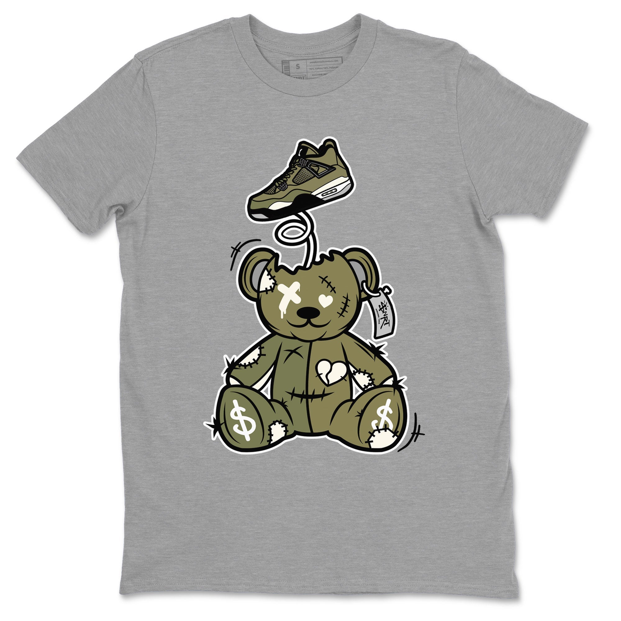 Surprise Teddy Bear snkmatch Tee - Air Jordan 4 Medium Olive