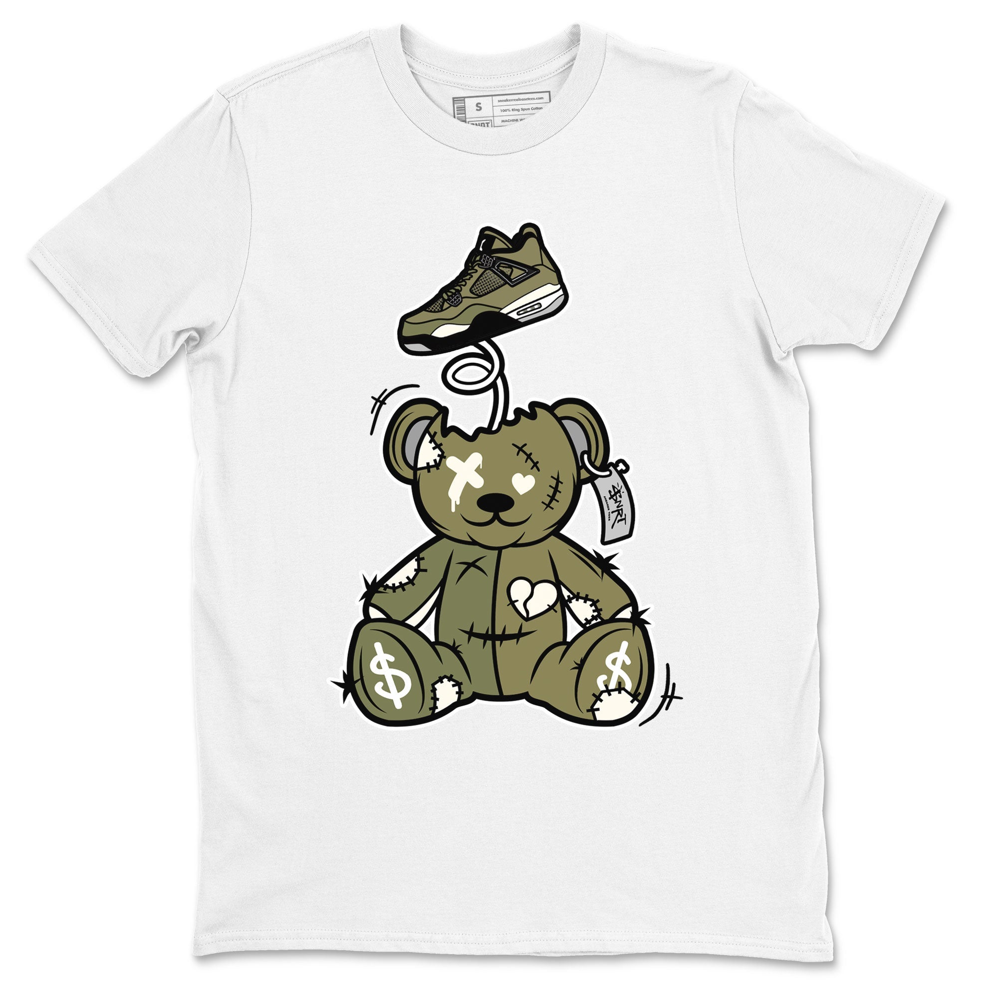Surprise Teddy Bear snkmatch Tee - Air Jordan 4 Medium Olive