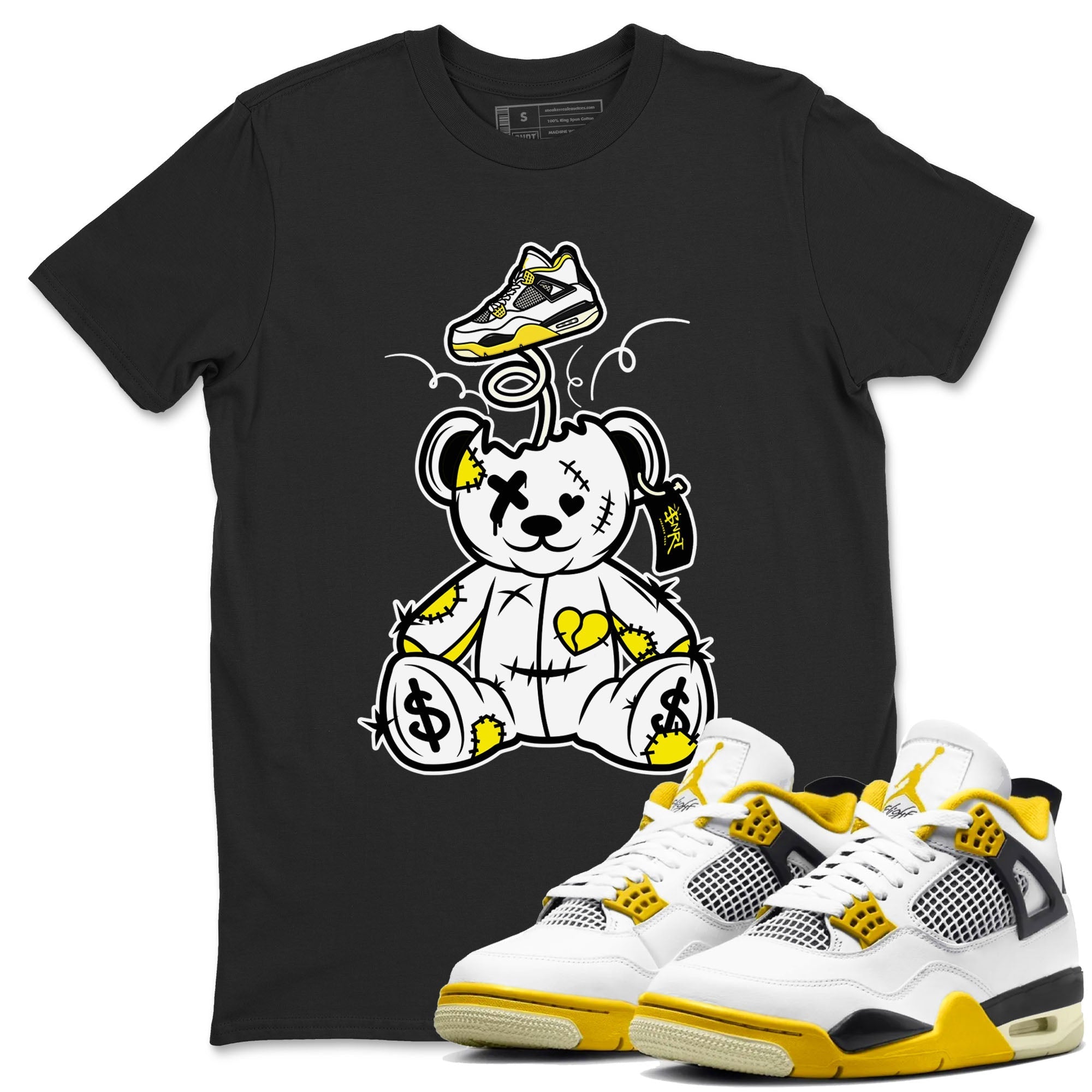 Surprise Teddy Bear snkmatch Tees - Air Jordan 4 Vivid Sulfur
